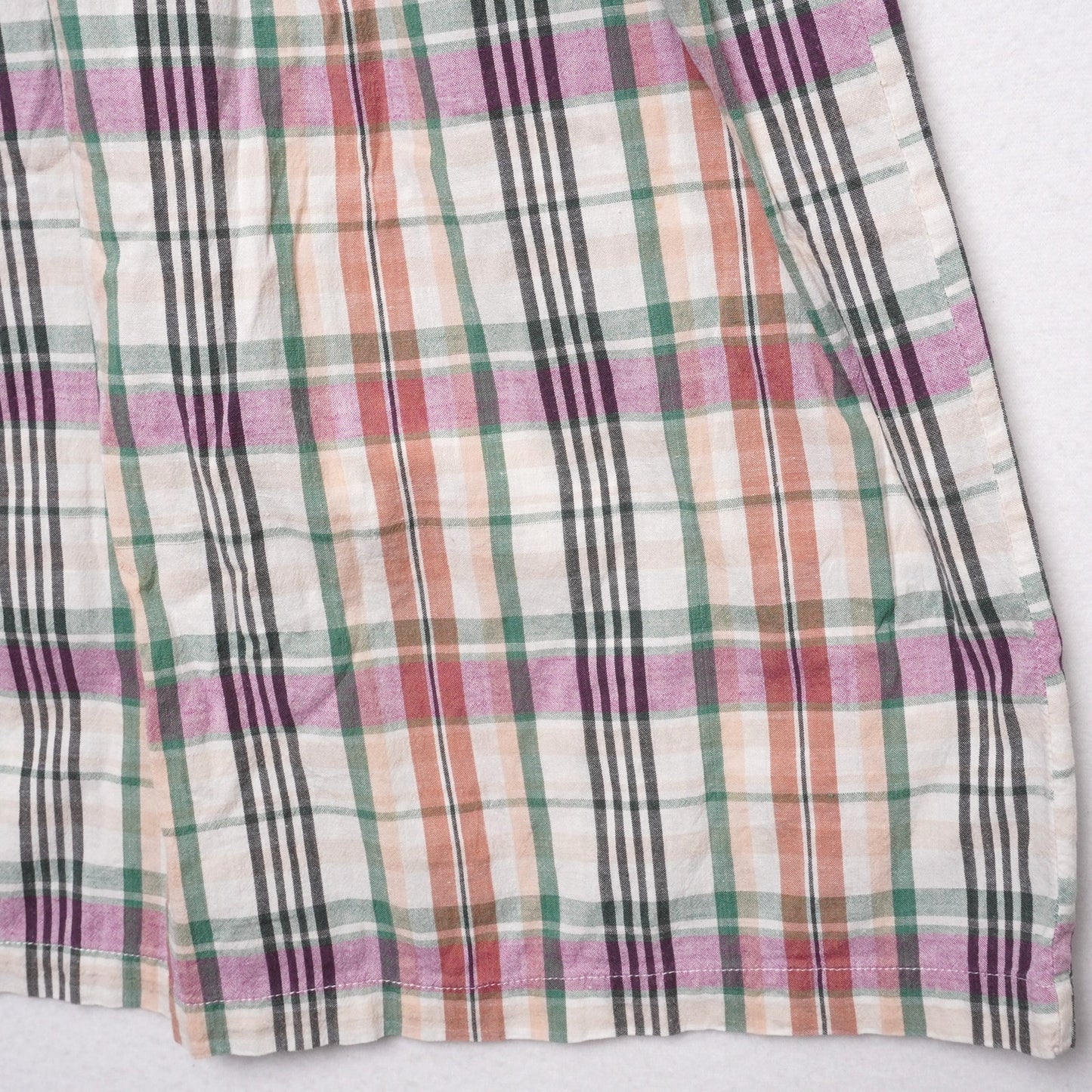 Vintage Razzle Plaid Cotton Sundress M Sleeveless Button Front Pockets