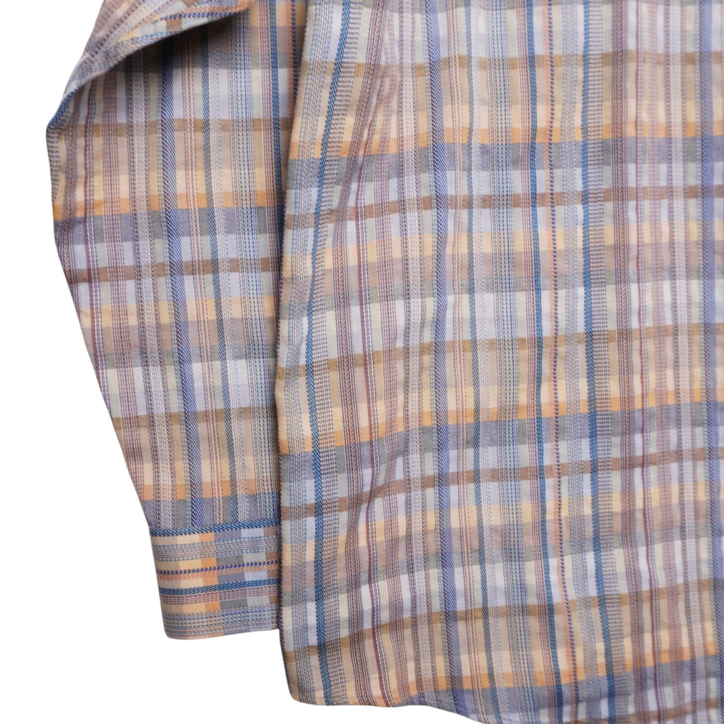 Jhane Barnes XL Button Front Shirt Plaid Woven Japan Fabric Retro