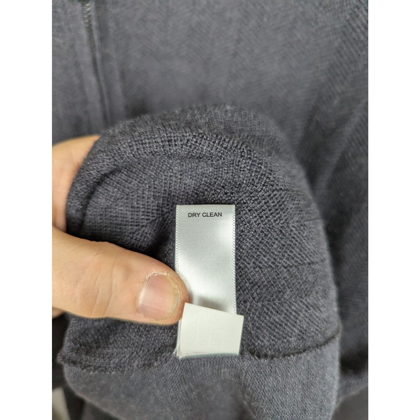 Banana Republic Gray Fine Italian Merino Wool Quarter Zip Sweater Size L