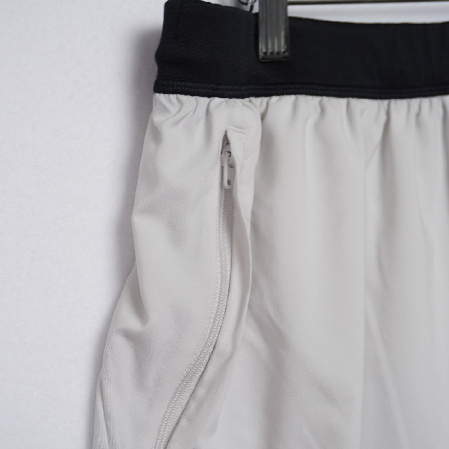 Adidas White Shorts Black Waistband Running Shorts Size Med 9" inseam
