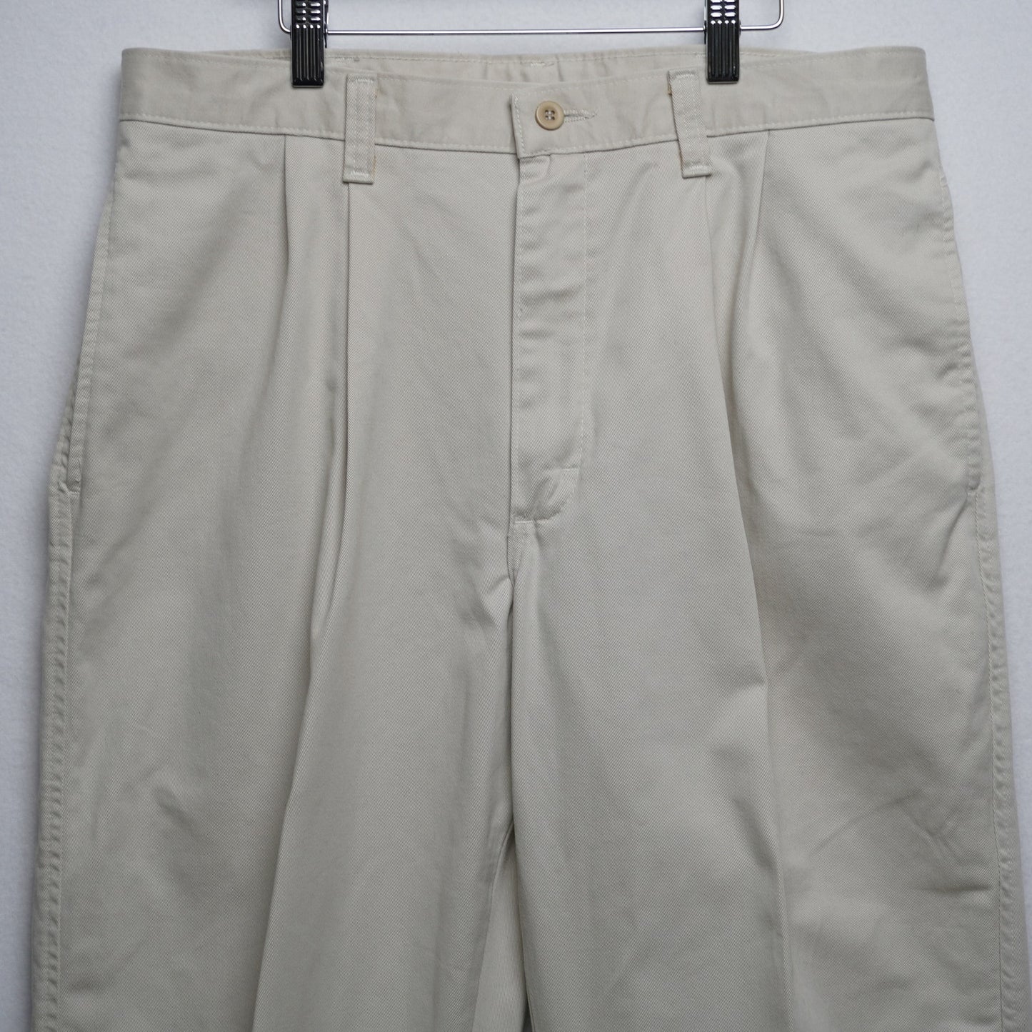 Lee Pleated and Cuffed Stone Color Khakis Size 34x32 100% Cotton