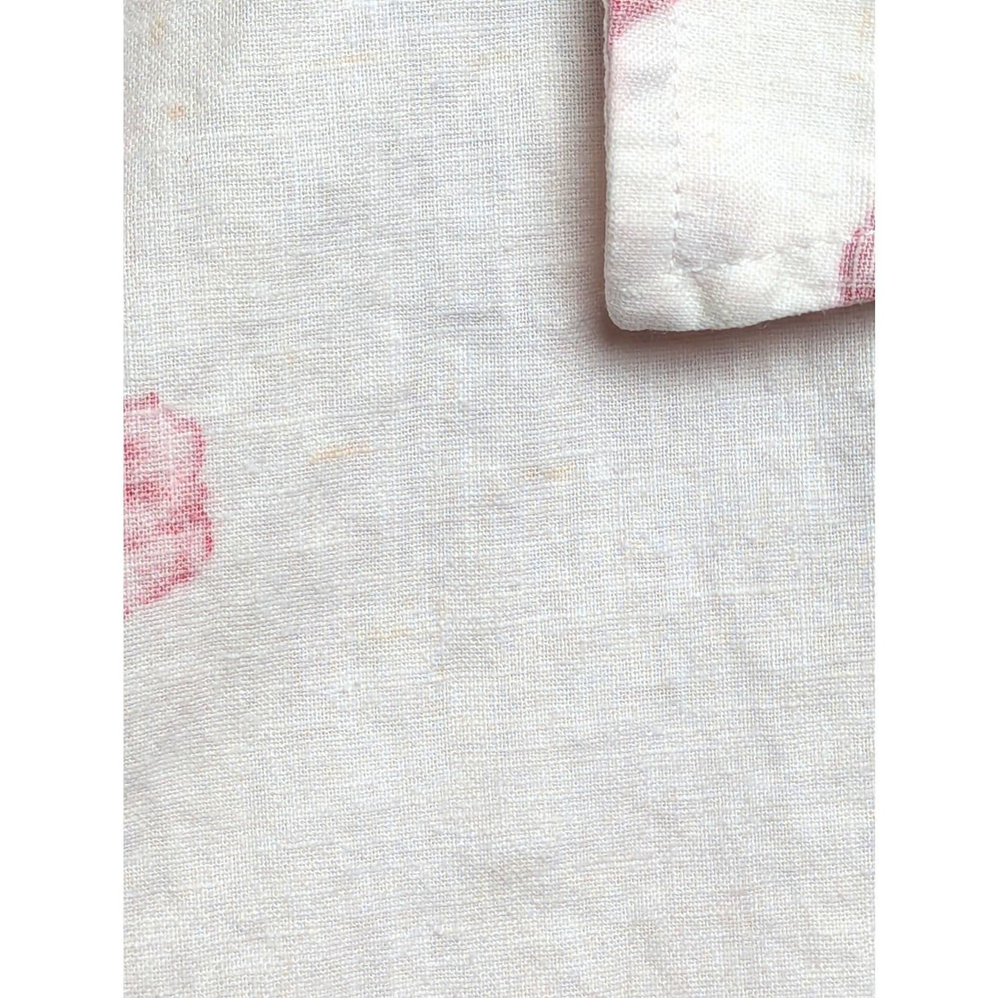 VTG Jantzen White Reverse Print Linen Blend Hawaiian Shirt Red Floral Print Sz L