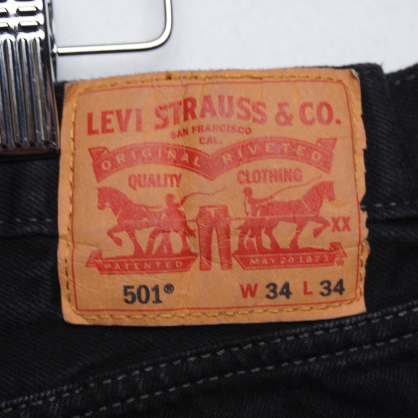 Levi's Black 501 100% Cotton Made in Egypt 34x34