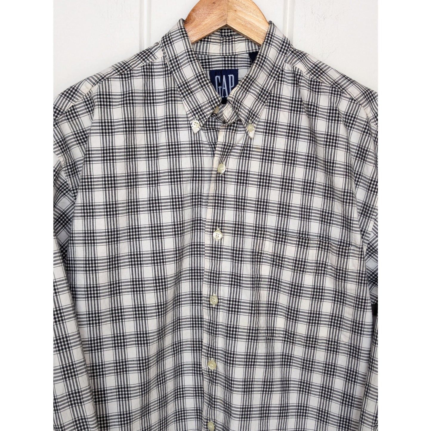 Gap Black and White Checked Shirt Size Medium 100% Cotton