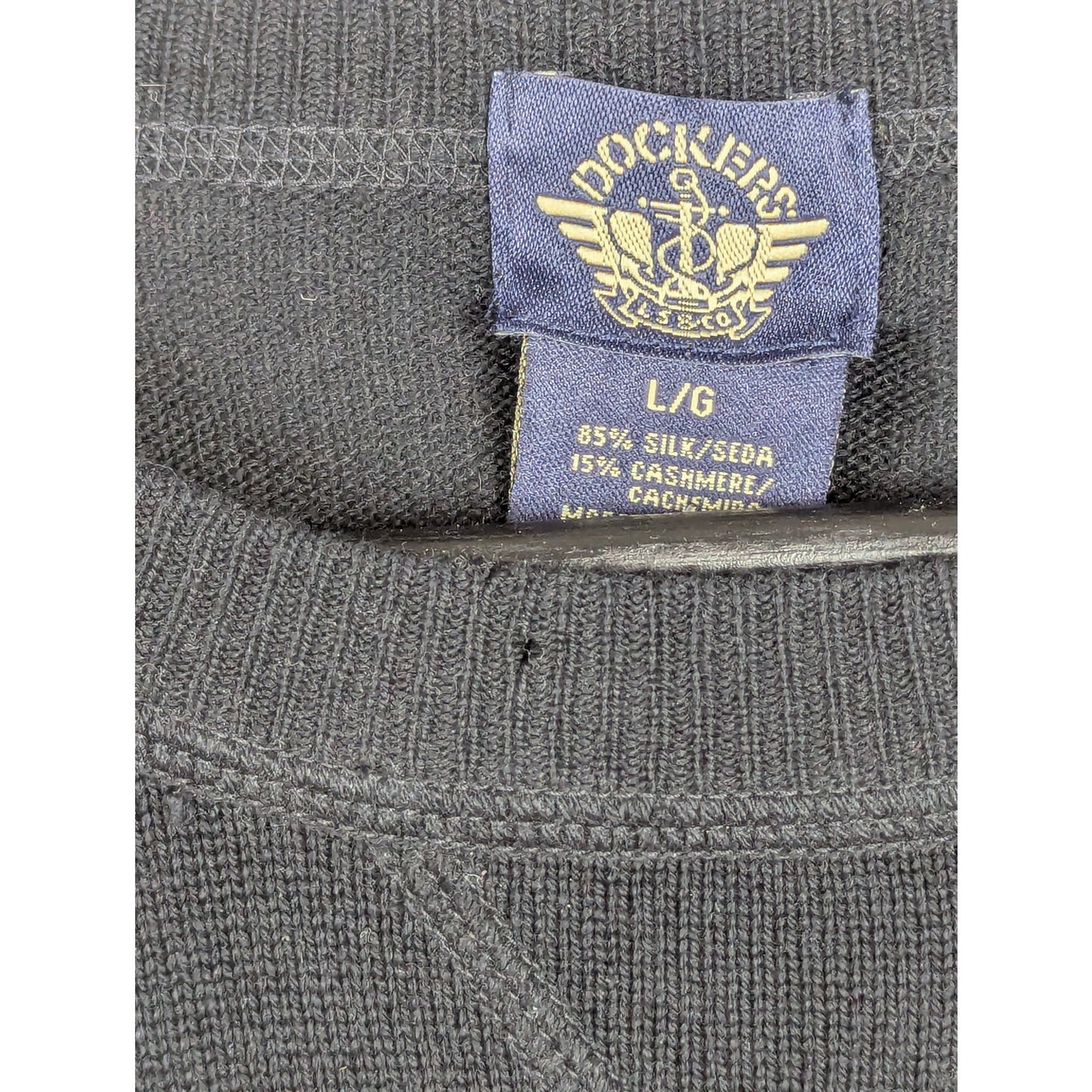 Vintage Dockers Silk Cashmere Blend Sweater Black Size Large