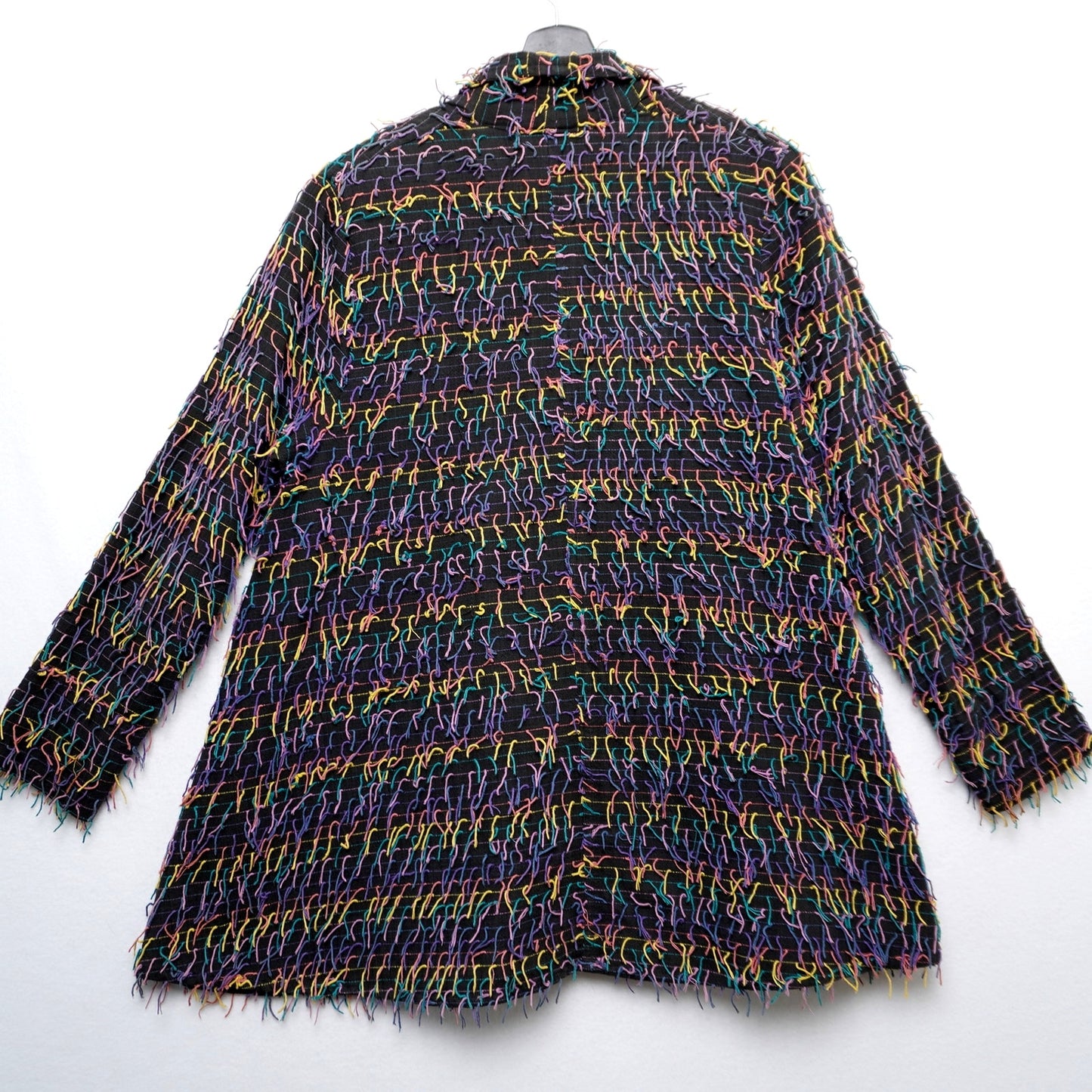 Car Pool Couture Multi Color Fringe Jacket 100% Cotton M