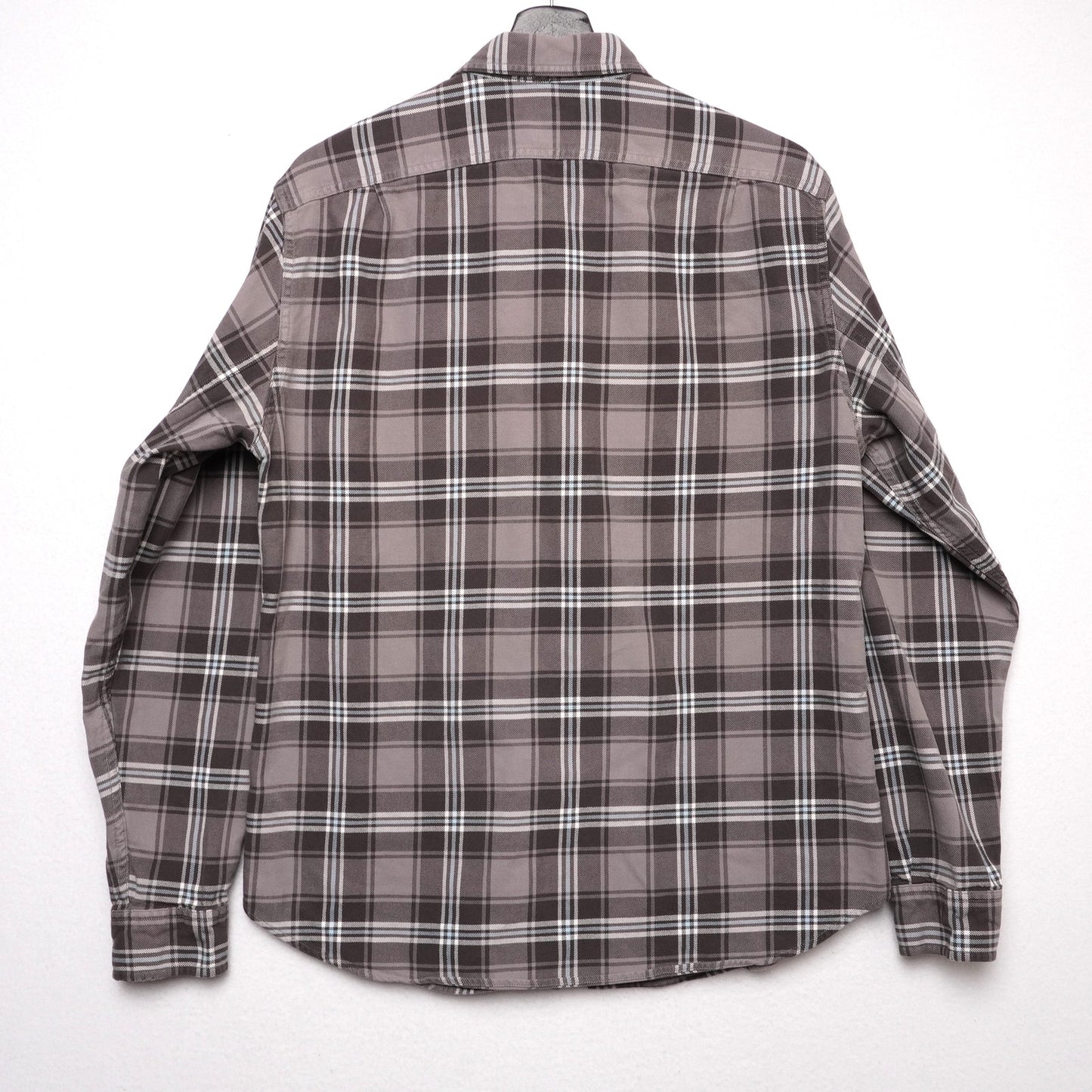 J.Crew Flannel Shirt Mens M Gray Blue Plaid Long Sleeve Cotton Casual