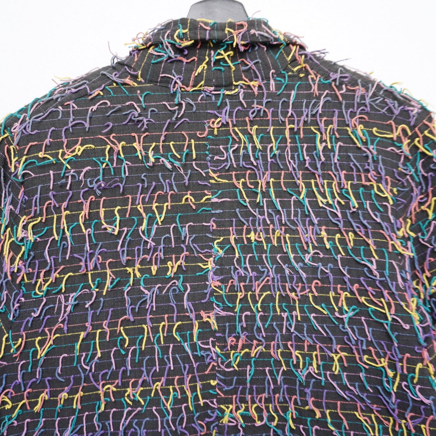 Car Pool Couture Multi Color Fringe Jacket 100% Cotton M