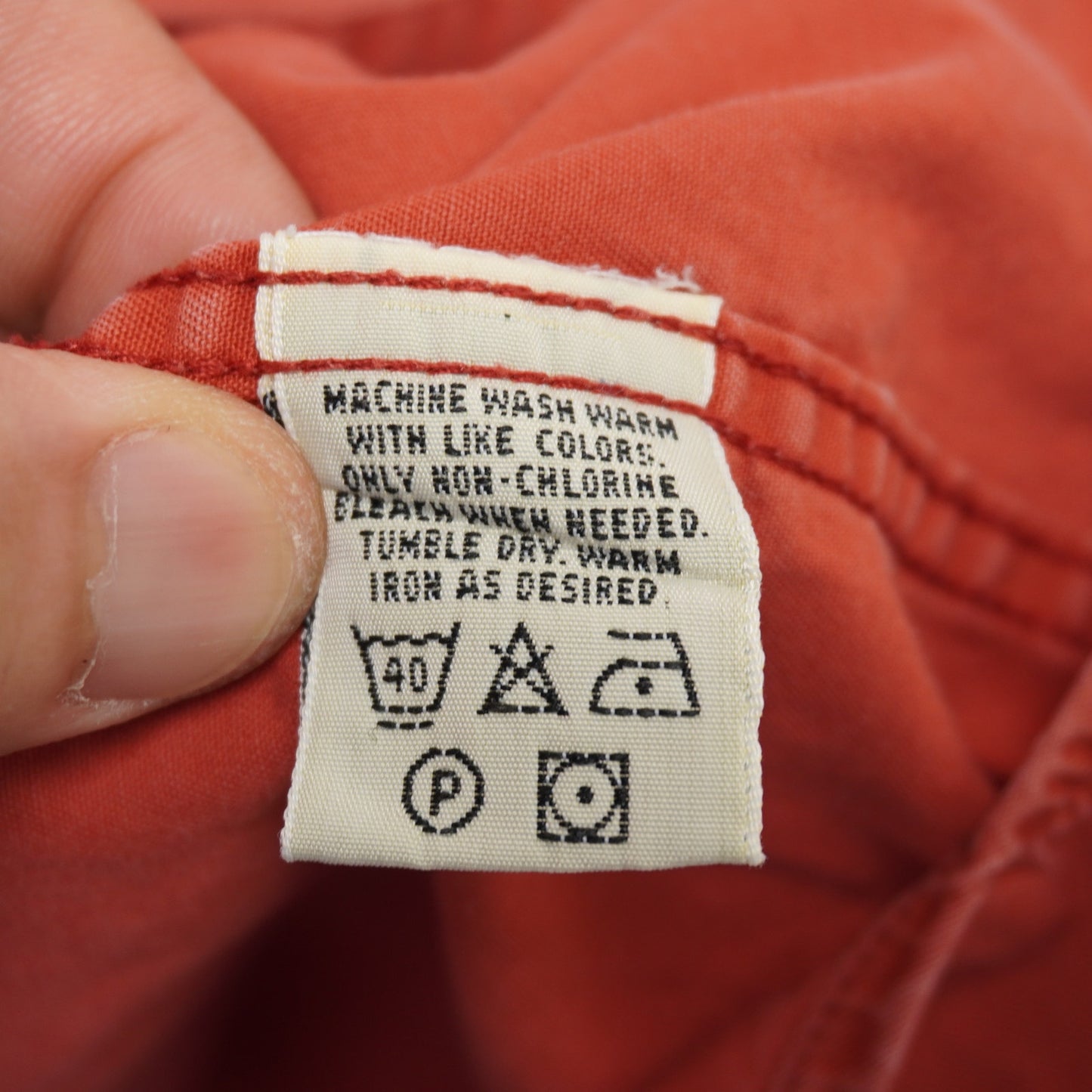 Eddie Bauer Rufton Twill Utility Shirt XL RedOrange Cotton Flap Pockets Workwear