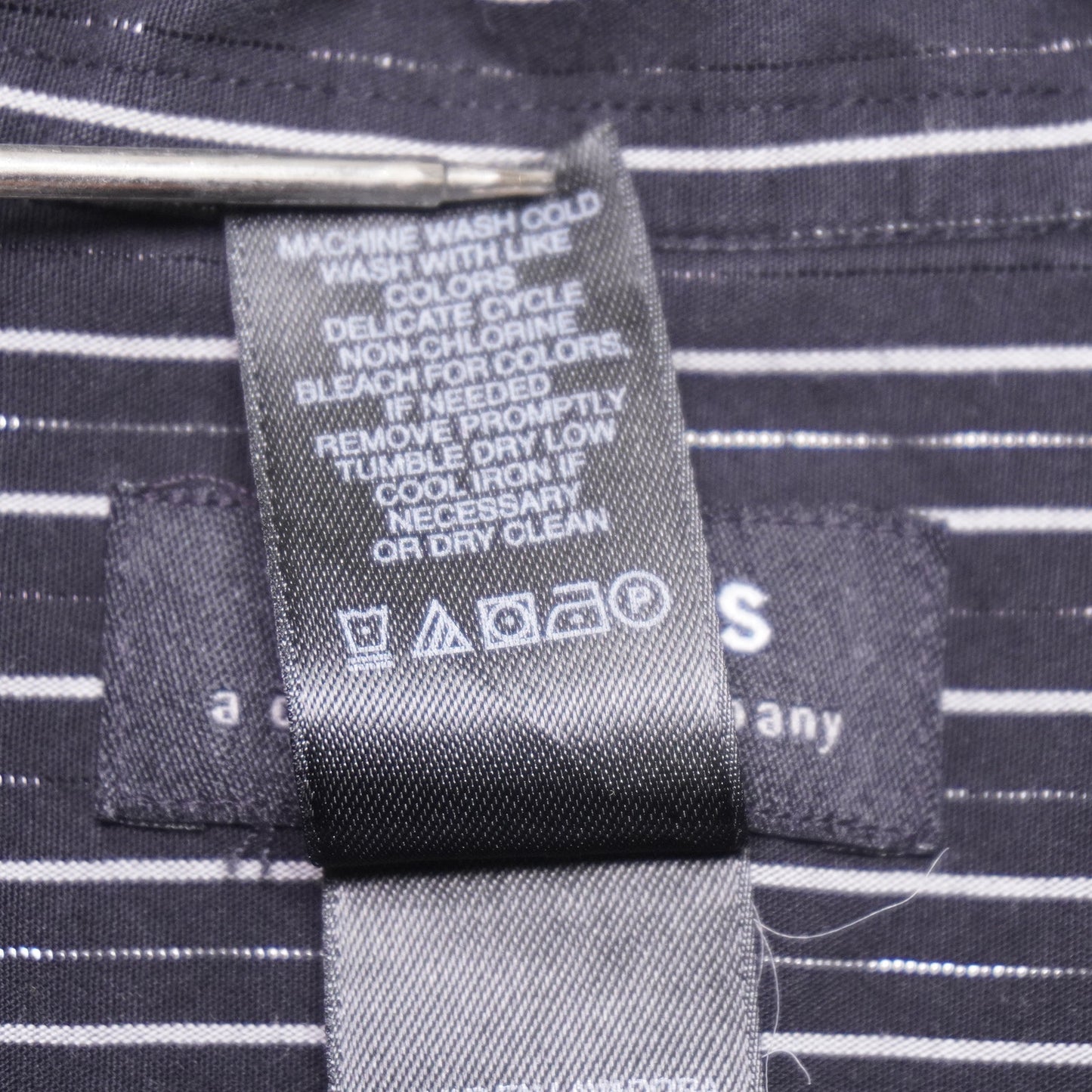 Axcess Black Sparkle Striped Long Sleeve Shirt Men's Size M
