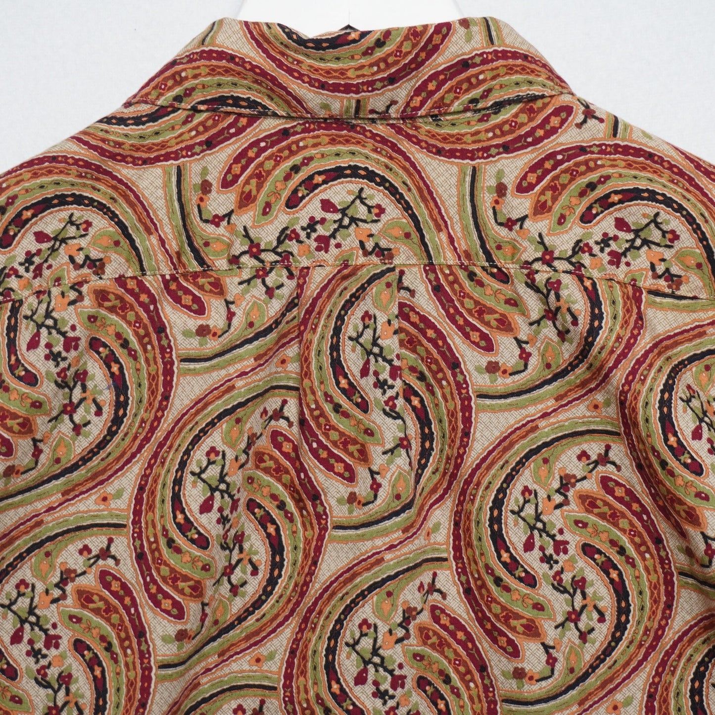 Vintage Structure Red Mediterranean Shirt w/ Madras Detail Size Med 100% Cotton