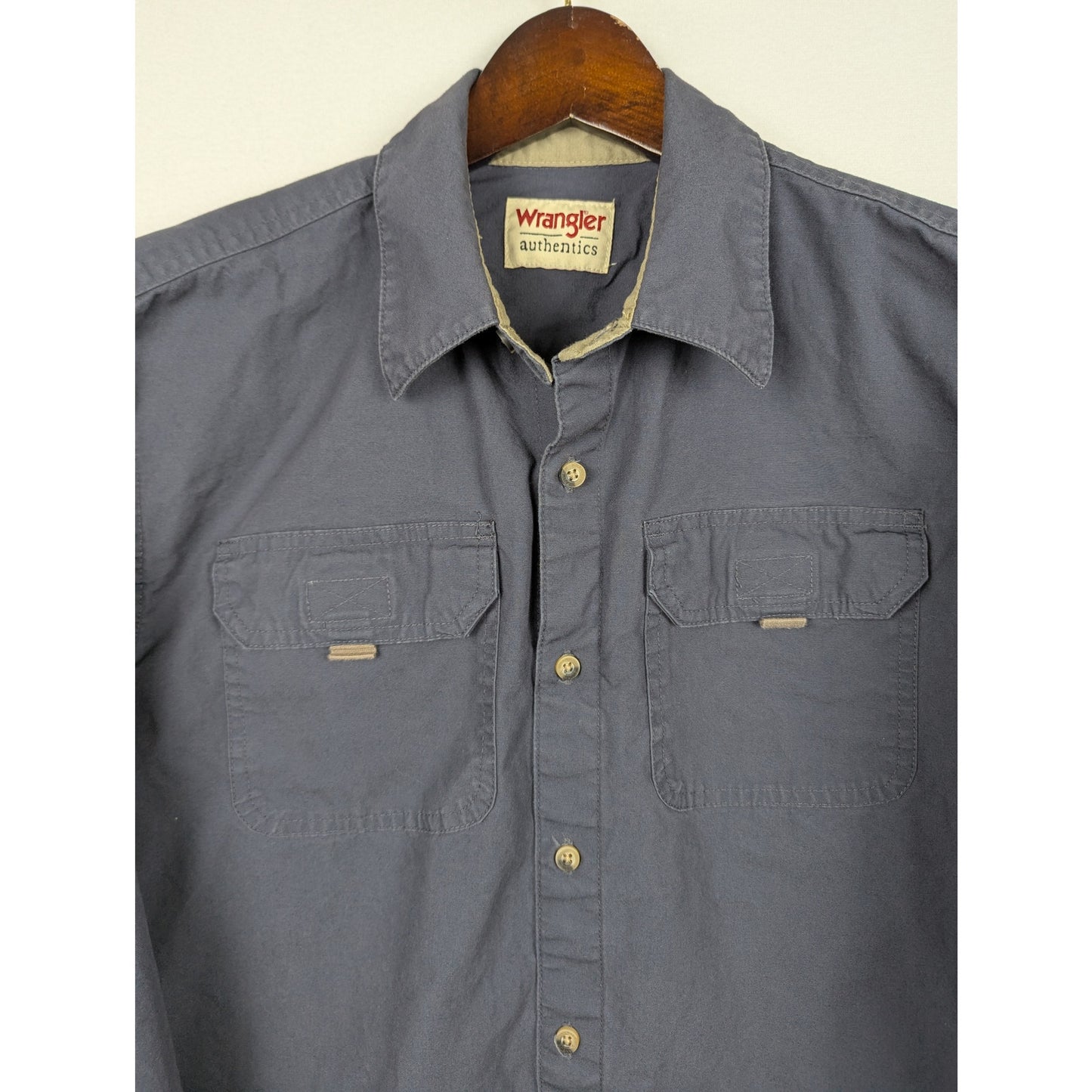 Wrangler Authentics Blue Work Shirt Size Medium