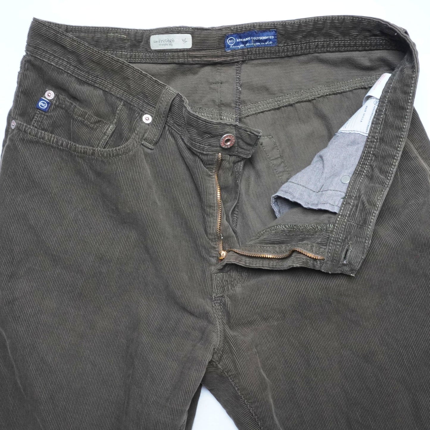 AG Adriano Goldschmied The Protégé Corduroy Pants Men's 36 Straight Leg USA