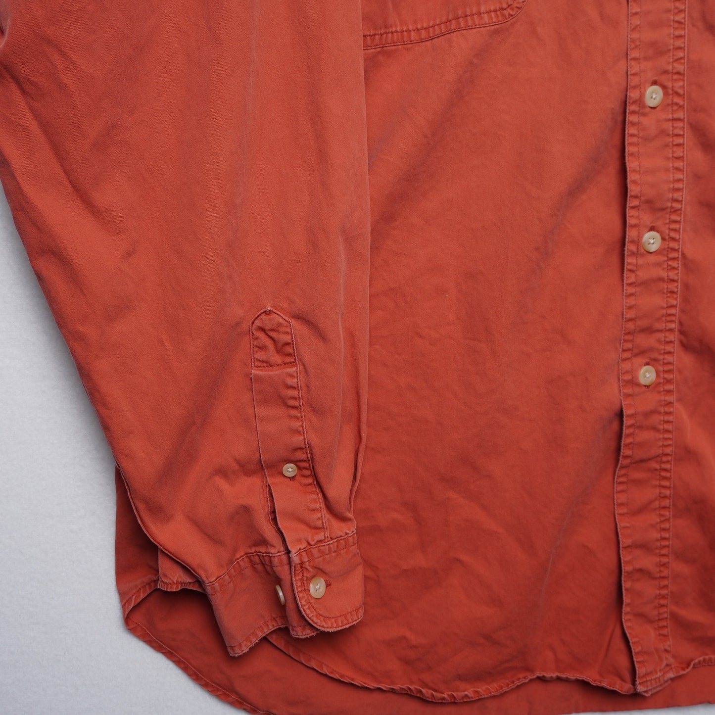 Eddie Bauer Rufton Twill Utility Shirt XL RedOrange Cotton Flap Pockets Workwear