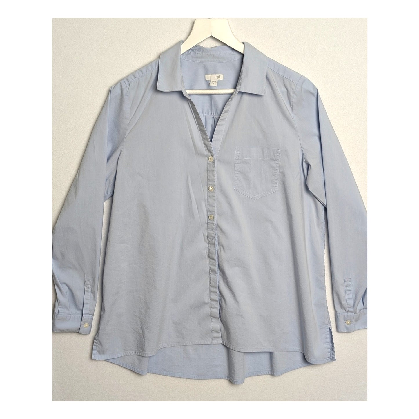 J.Jill Women's Blue Cotton Blend Button Up M