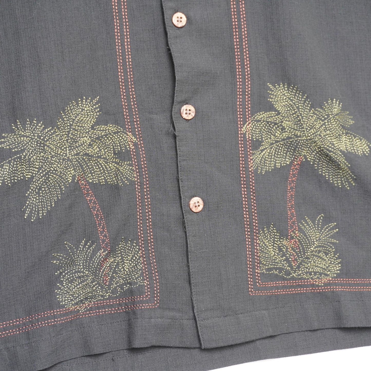 Havana Jack's Cafe Palm Tree Embroidered Button Down Shirt| Island Vibes