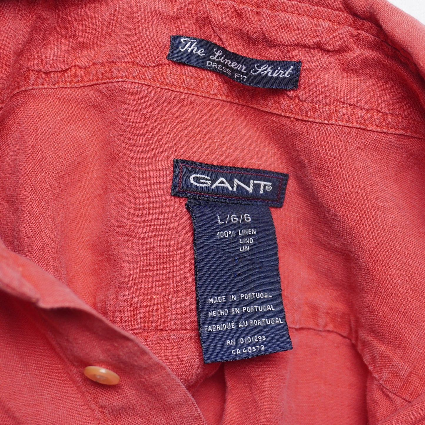 Vintage Gant "The Linen Shirt" Size L 100% Linen Button Down Collar