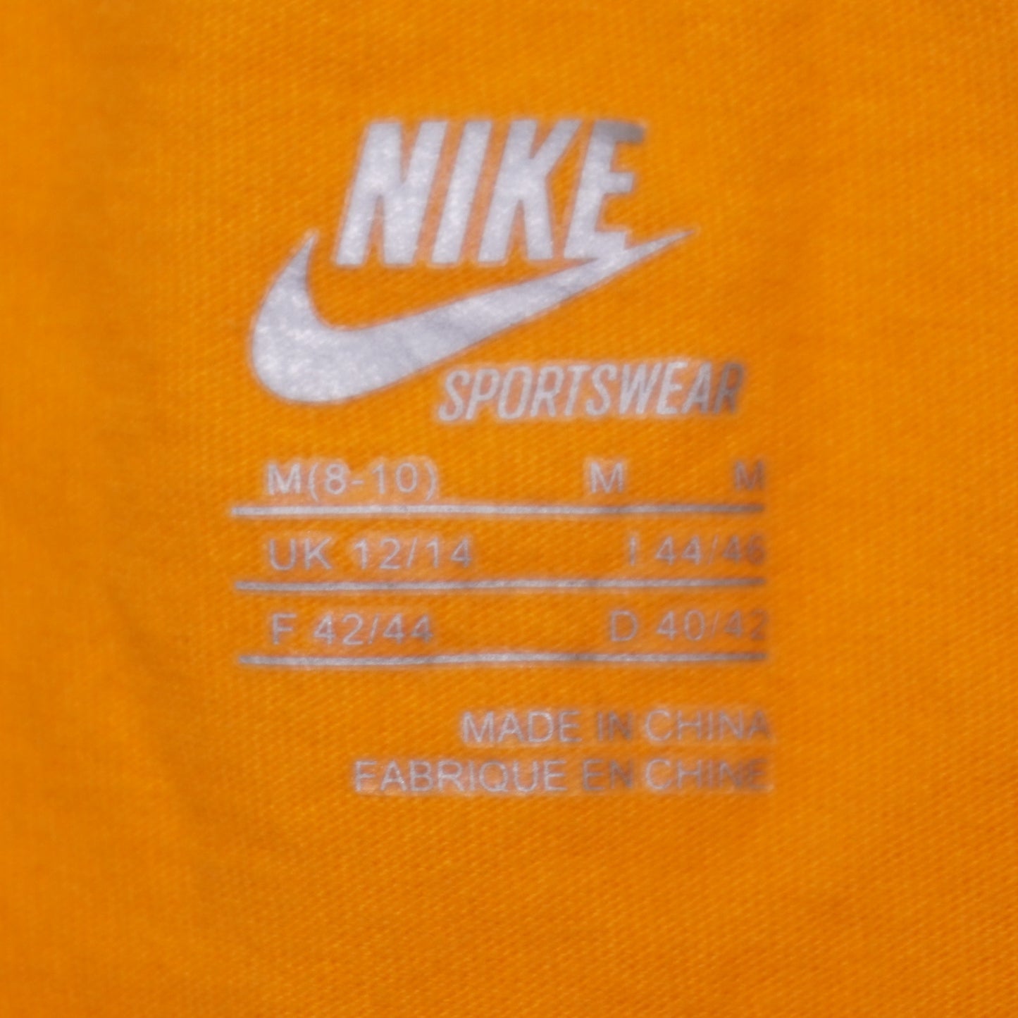 Nike Sportswear Yellow T-shirt Red Logo Big Swoosh Size M