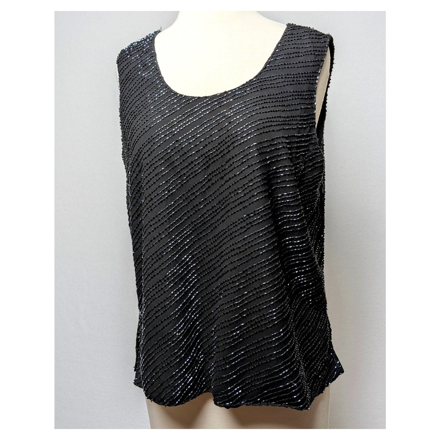 Vintage Jkara New York Beaded Top L