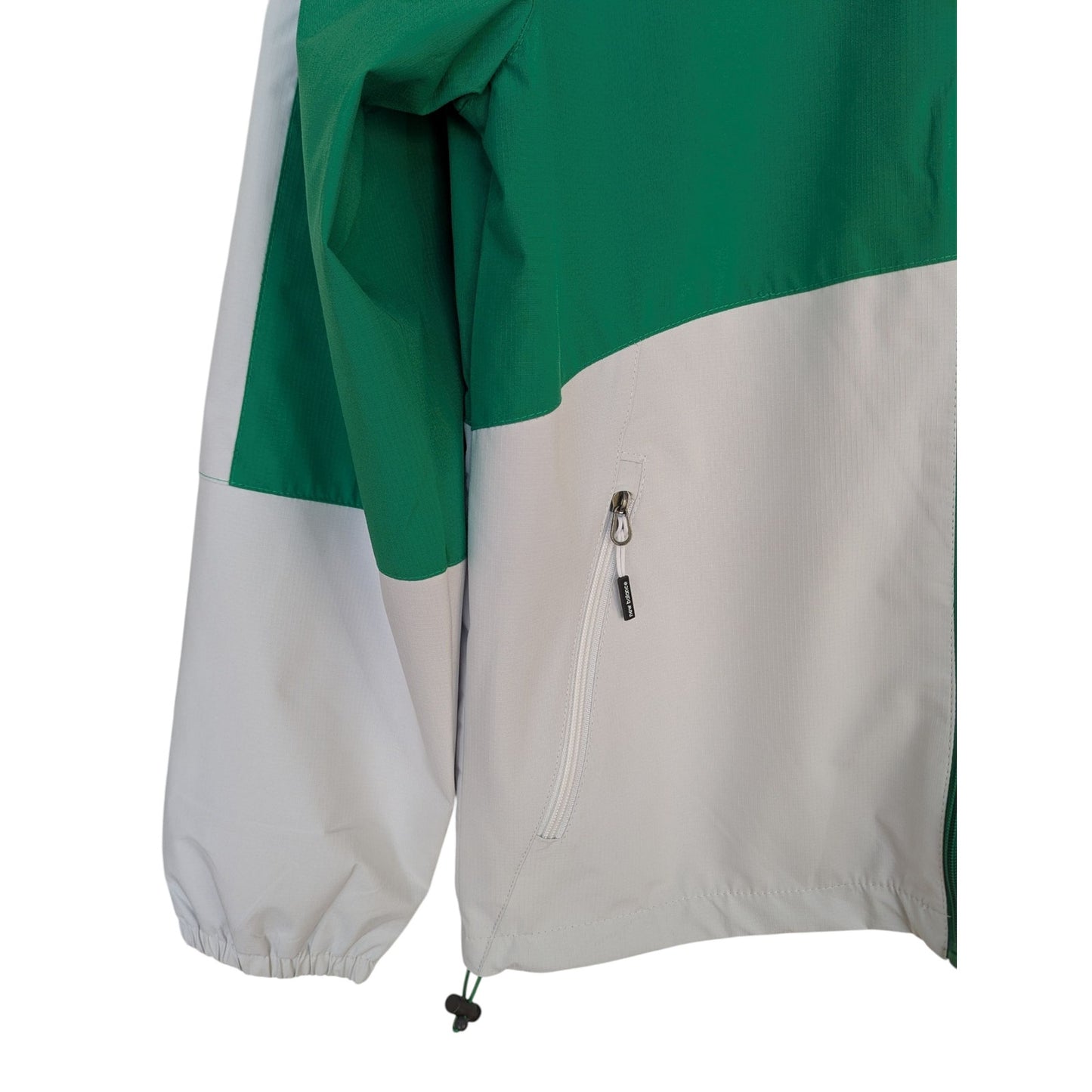 New Balance Men's Green and White Zip Up Windbreaker w/ Hood Size M NWT