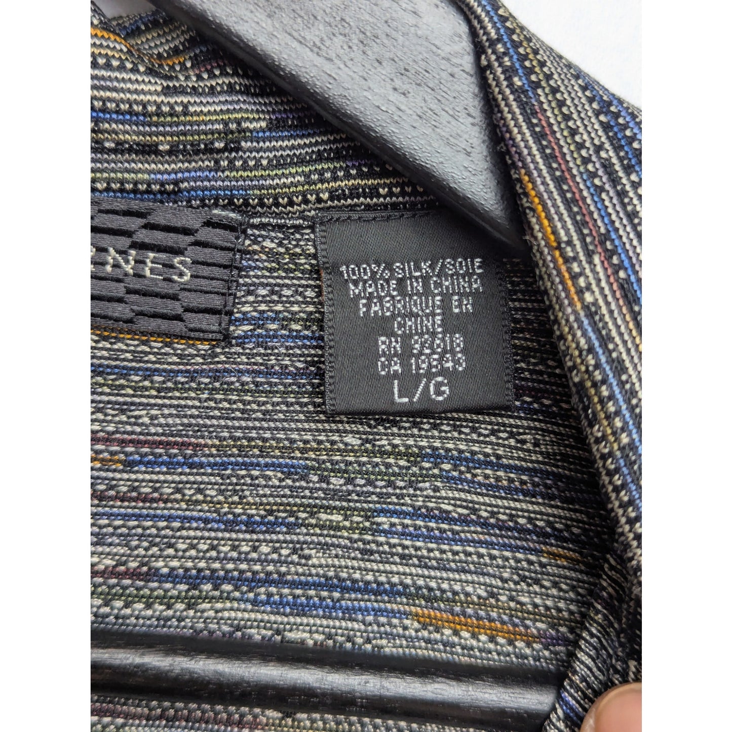 Jhane Barnes Men's Silk Polo Shirt Size Large Multicolor Geometric Pattern
