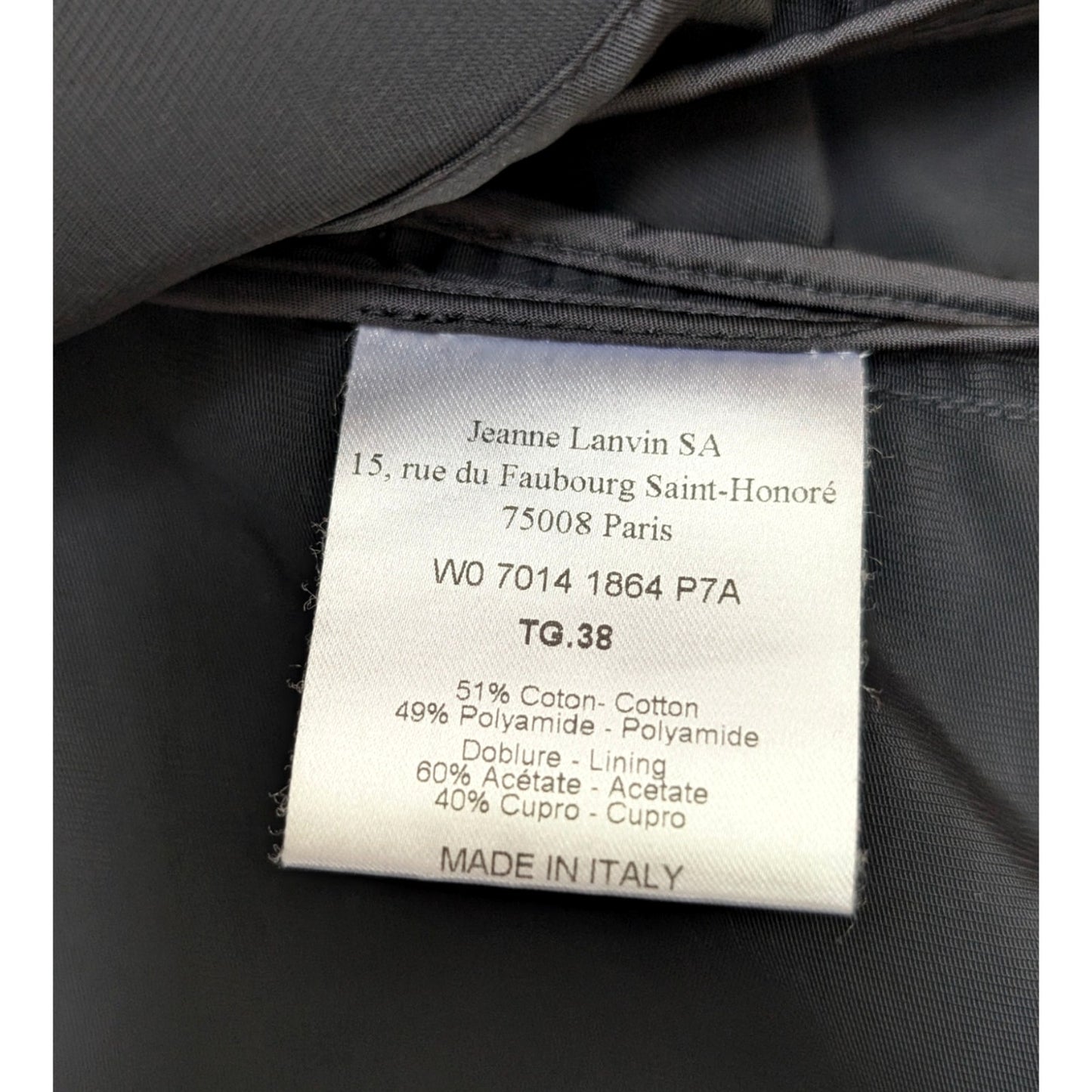 Lanvin Blazer Women’s Size 38 Black Ruched Sides Éte 2013 Blazer Jacket