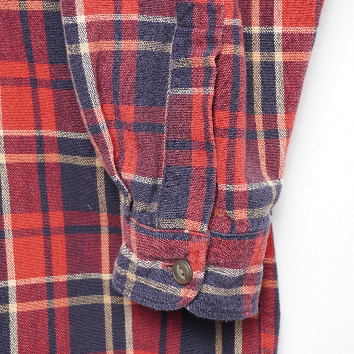 Abercrombie & Fitch Red/Navy Plaid Authentic Chamois Shirt Men’s M Heavy Flannel