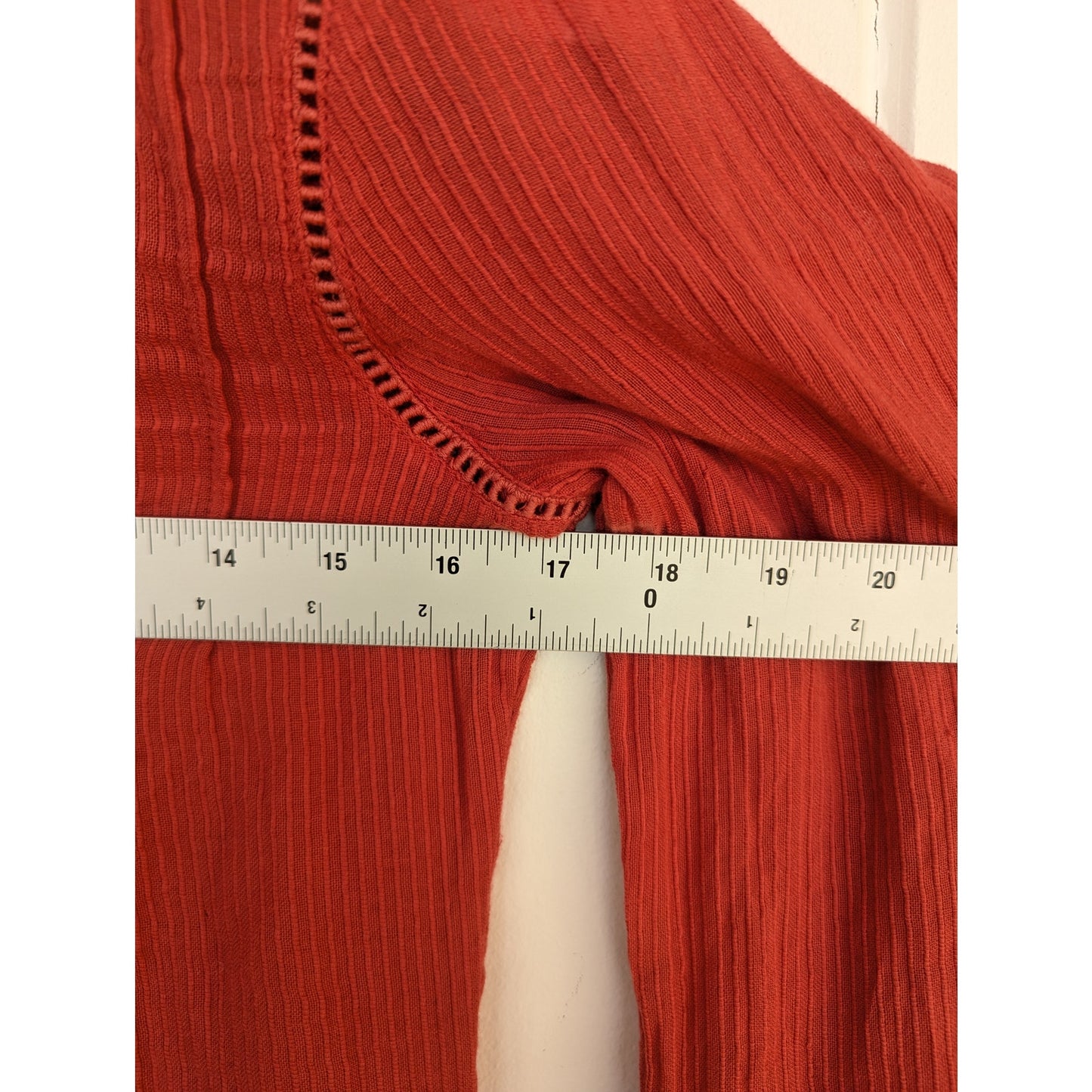 Faherty Red Organic Cotton Western Style Top Size XS