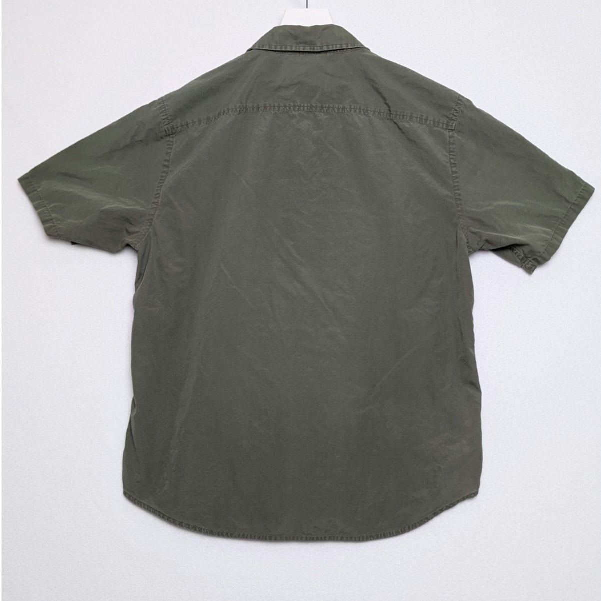 Gap Short Sleeve Button Up Shirt Green Men's Size Large
