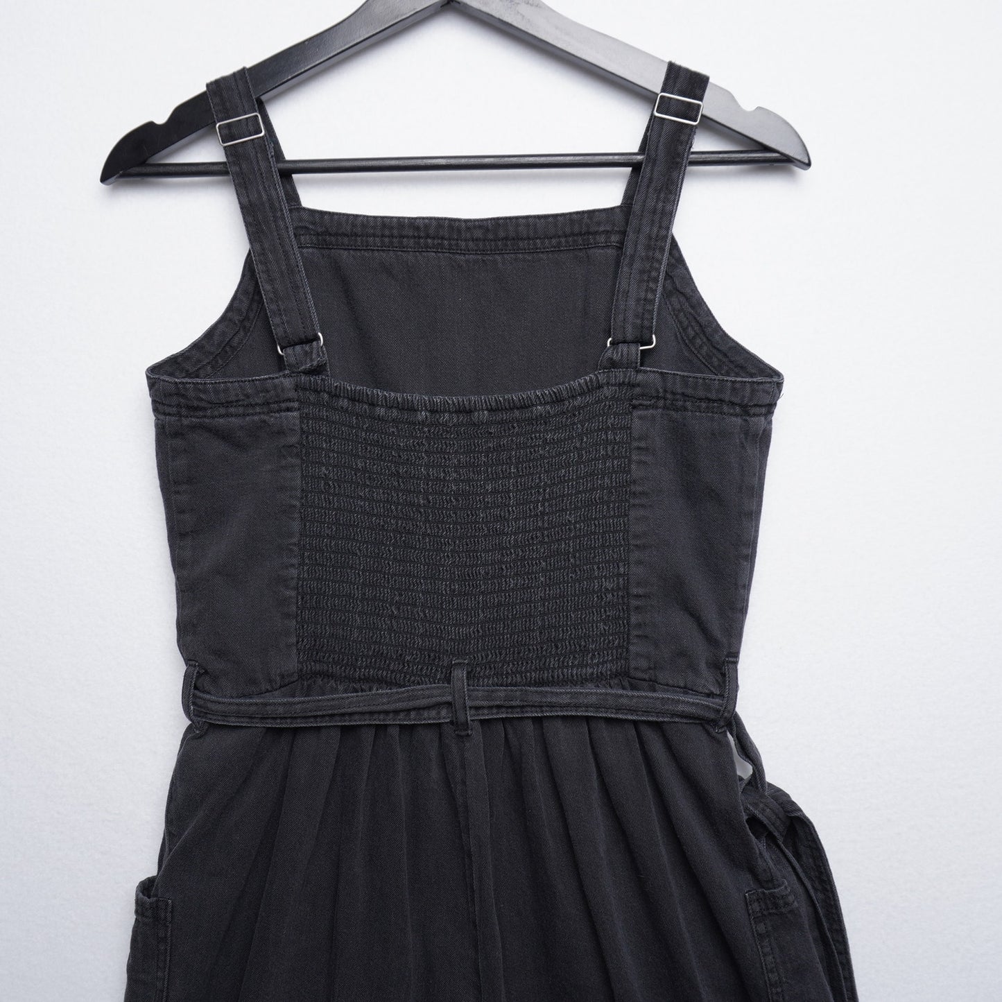 Old Navy Black Cotton Jumpsuit | Size M | Wide Leg Adjustable Strap Belted