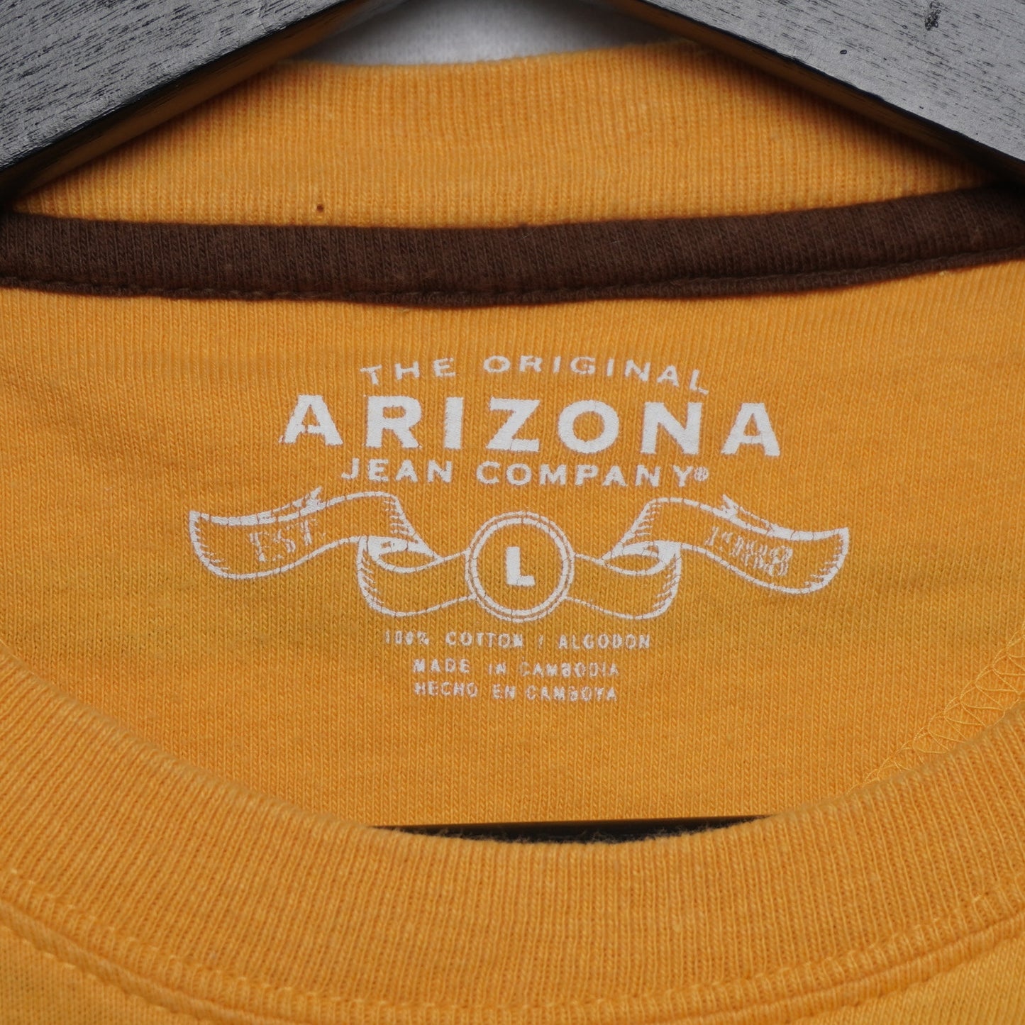 Arizona Jean Co. Y2K Yellow Brown Striped T-shirt Youth Size L