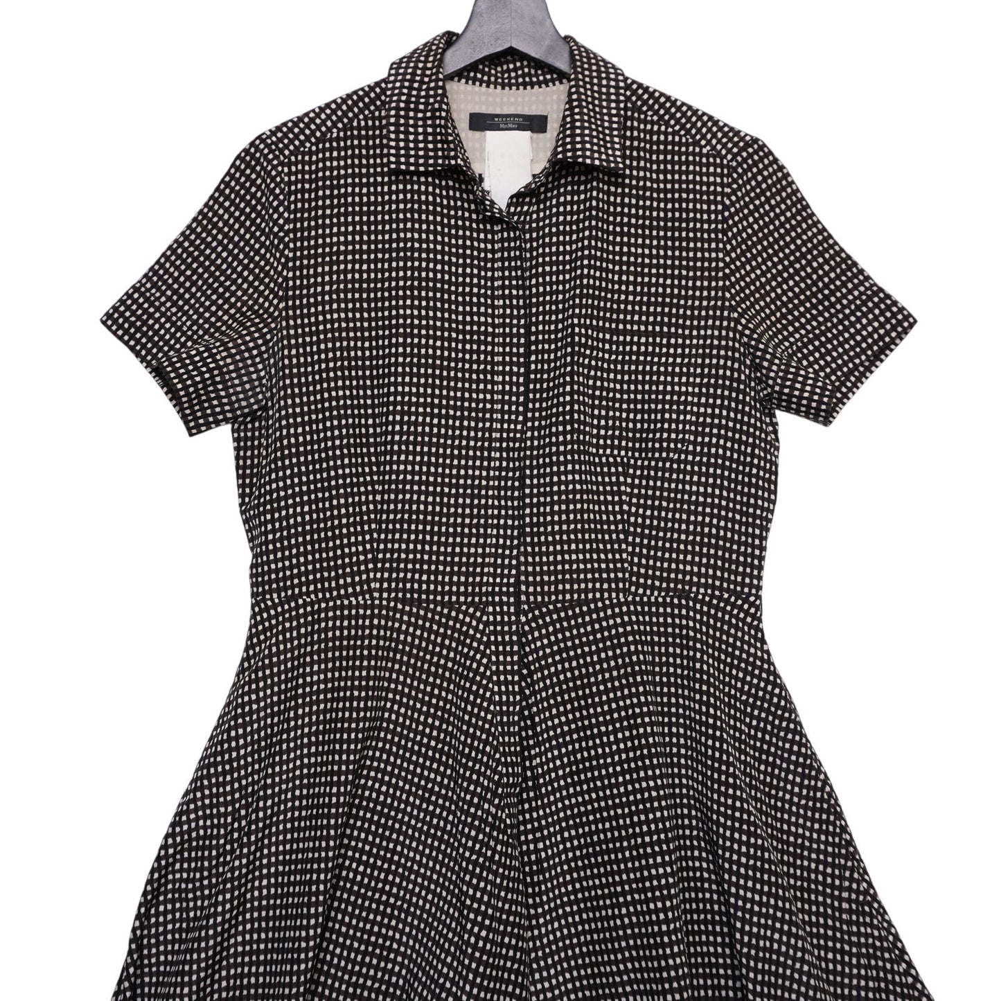 Weekend Max Mara Shirt Dress Women’s Checkered Short Sleeve Midi Pocketsl.,/;