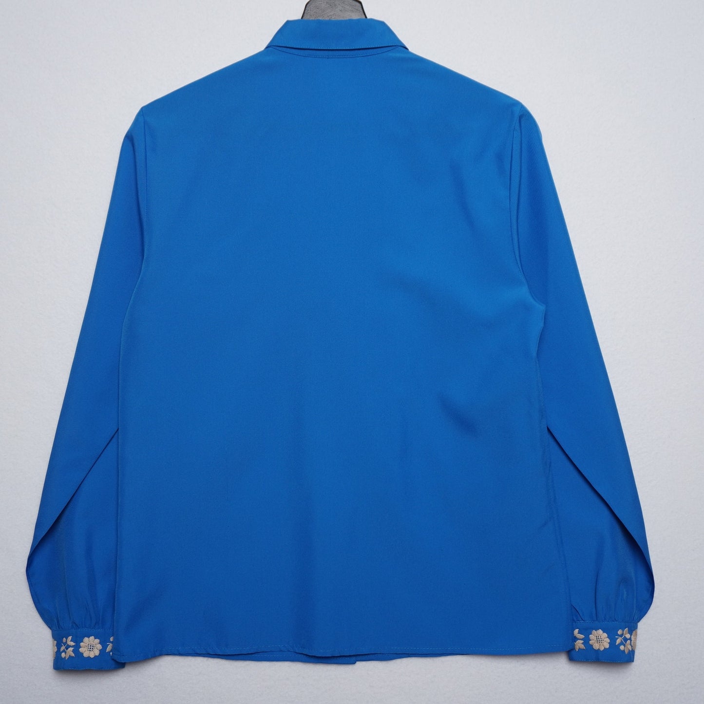 Vintage Women's Western Style Embroidered Electric Blue Blouse