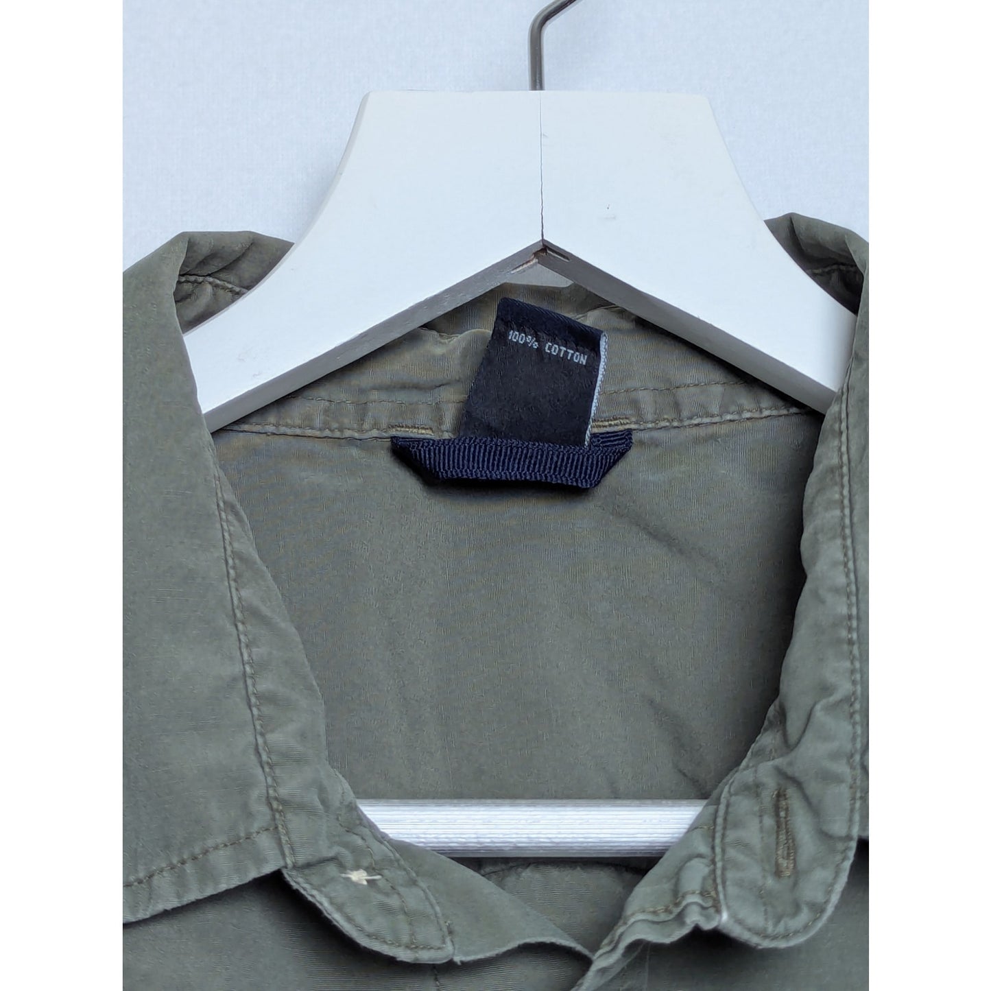 Gap Short Sleeve Button Up Shirt Green Men's Size Large
