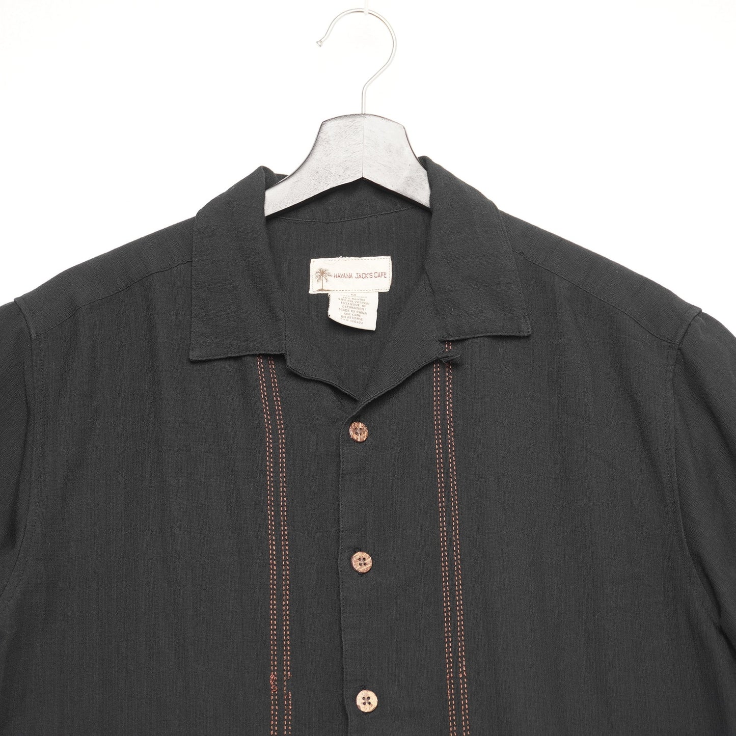 Havana Jack's Cafe Palm Tree Embroidered Button Down Shirt| Island Vibes