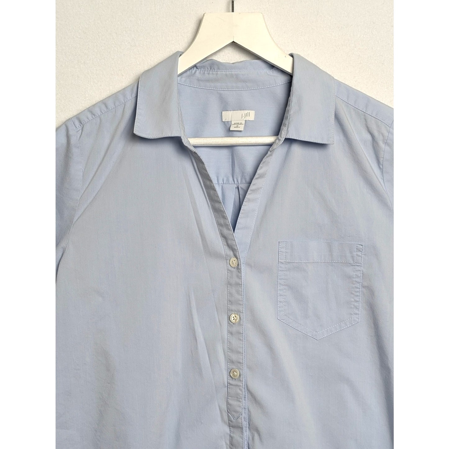 J.Jill Women's Blue Cotton Blend Button Up M
