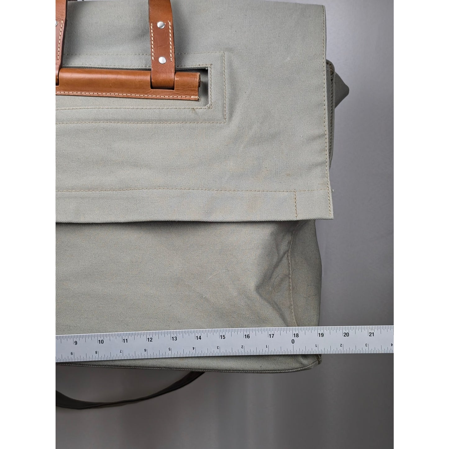 Banana Republic Large Canvas Weekender Bag Beige with Leather Straps