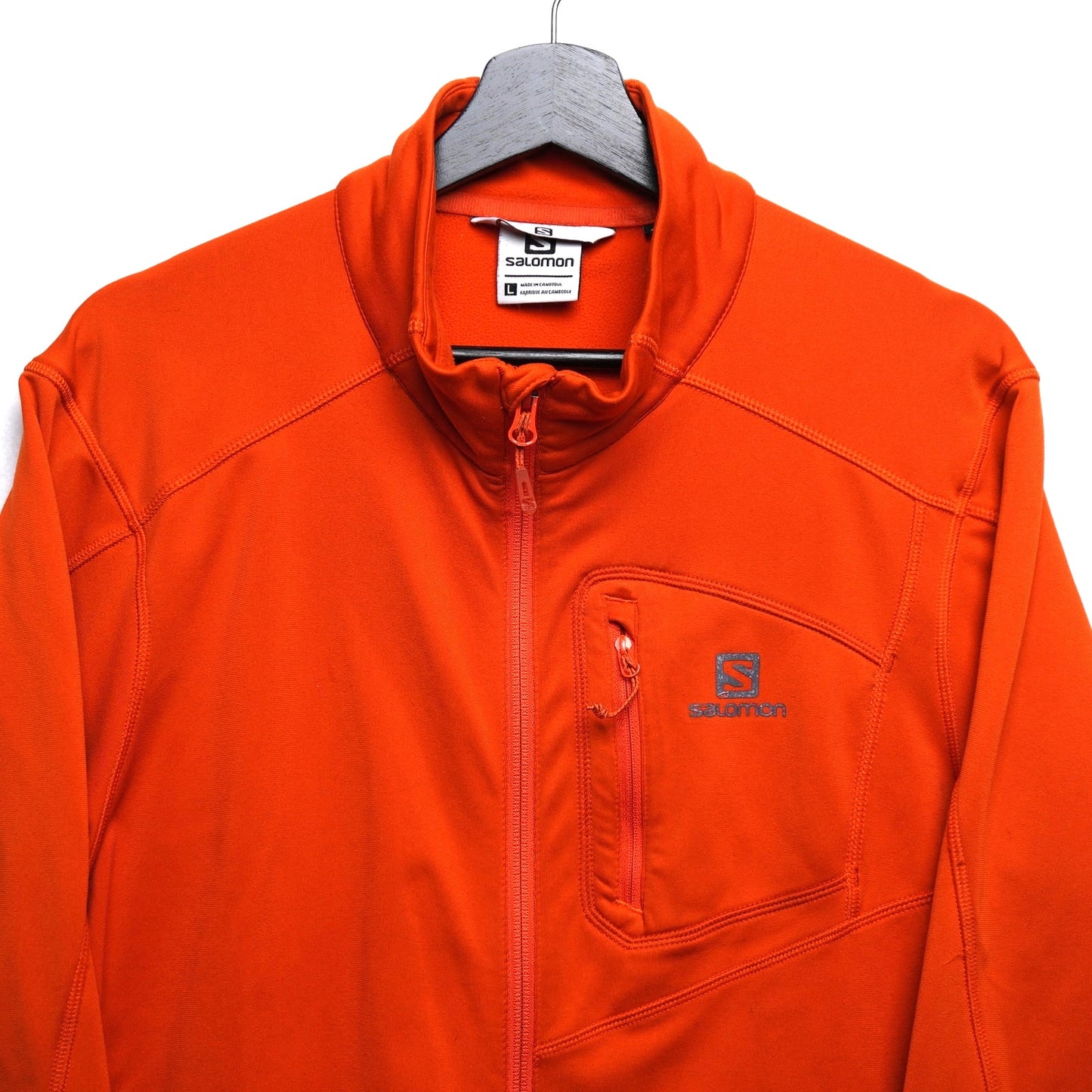 Salomon Discovery Full-Zip Mid Layer Jacket Orange Men's Size Large