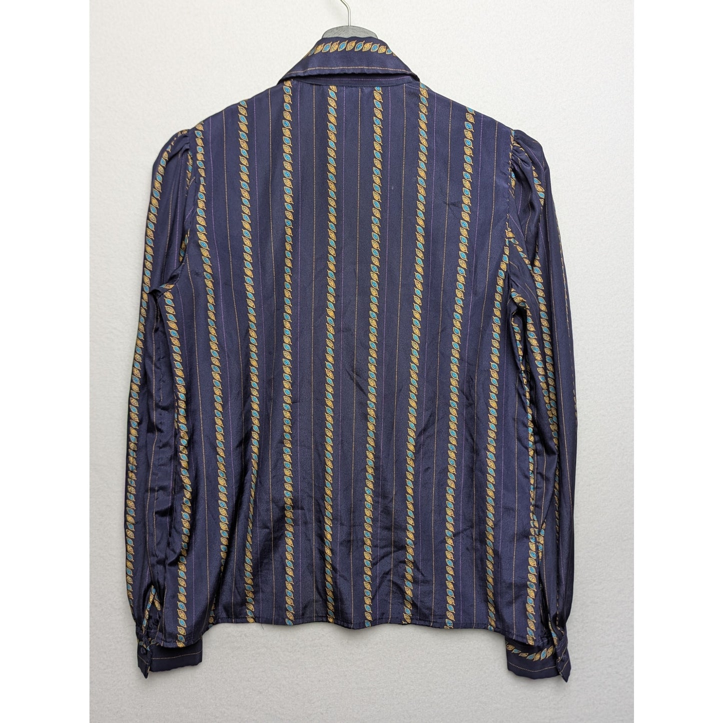 Alexandria VTG Purple Graphic Print Striped Blouse Size 8