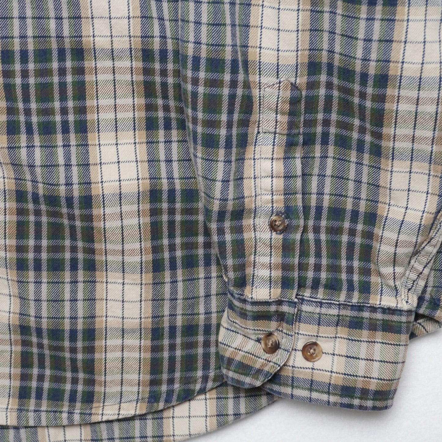 Vintage Dockers Green/Cream Flannel Shirt 100% Cotton Size L