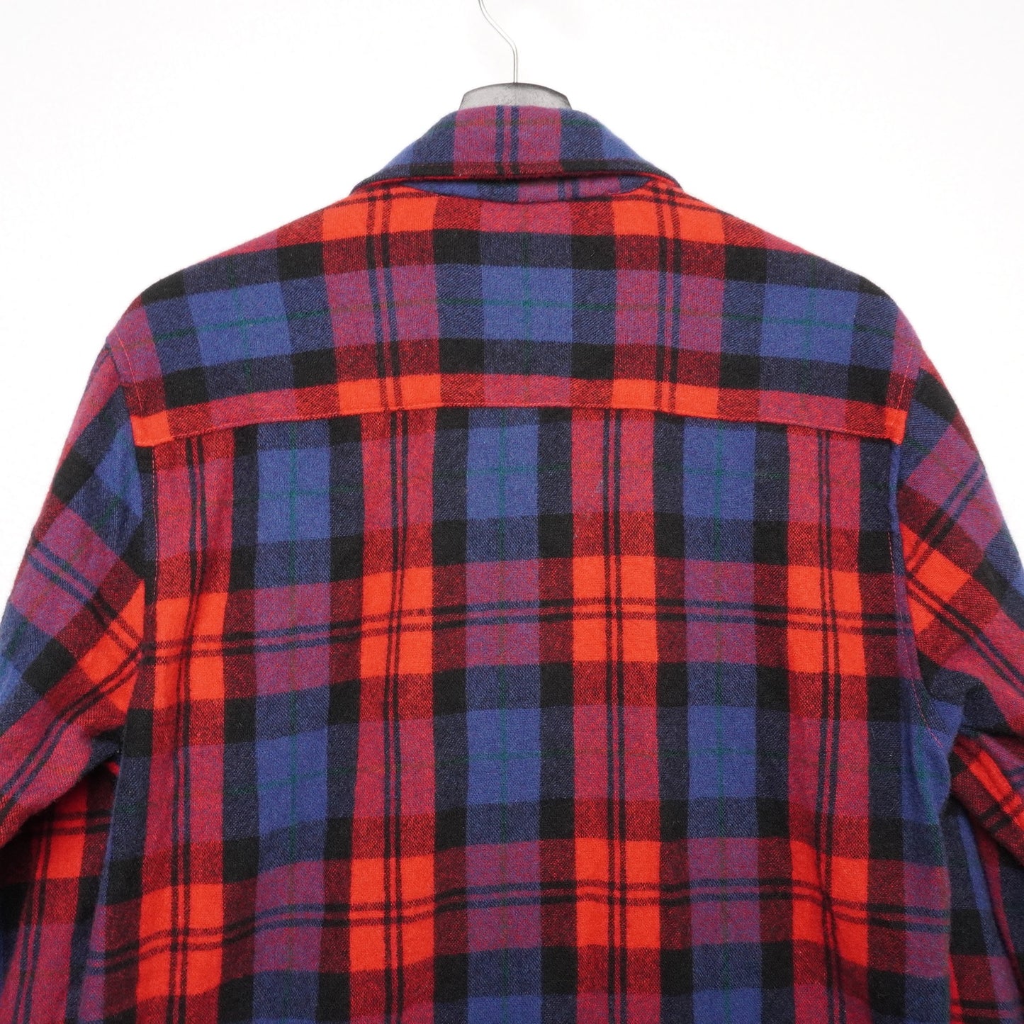 Vintage Fieldmaster Wool Shirt Men’s M Red Blue Plaid Lined Flannel Made in Korea