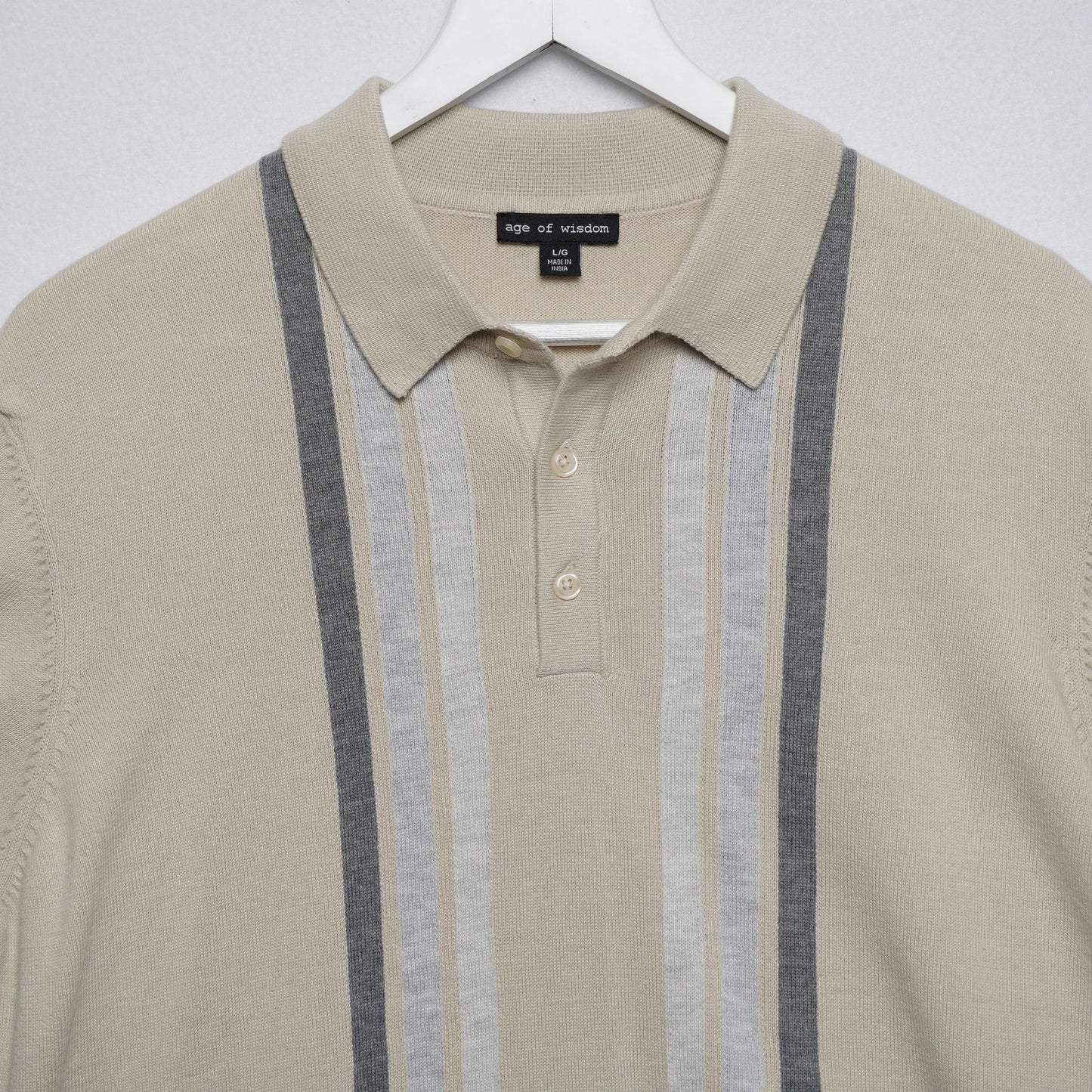Age of Wisdom Knit Short Sleeve Top L