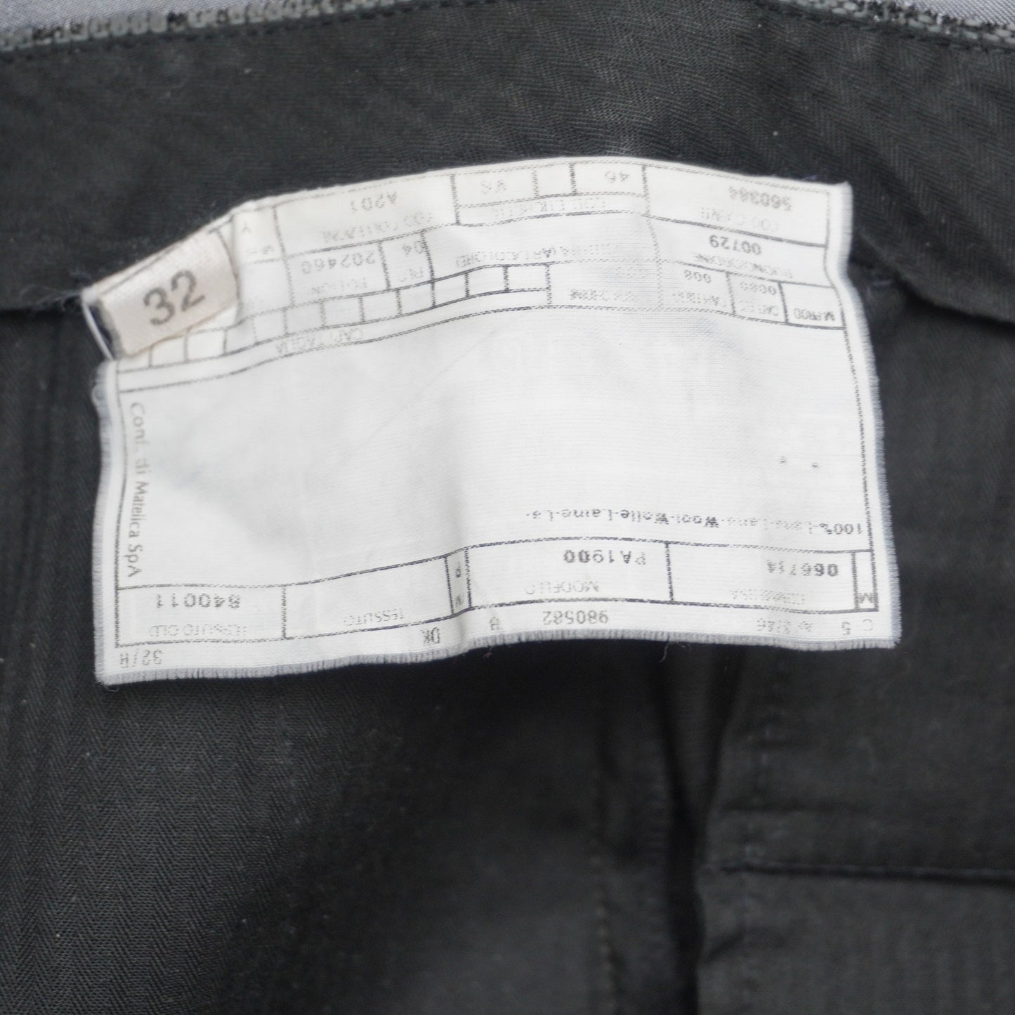 Armani Collezioni Dark Gray Wide Leg Wool Trousers