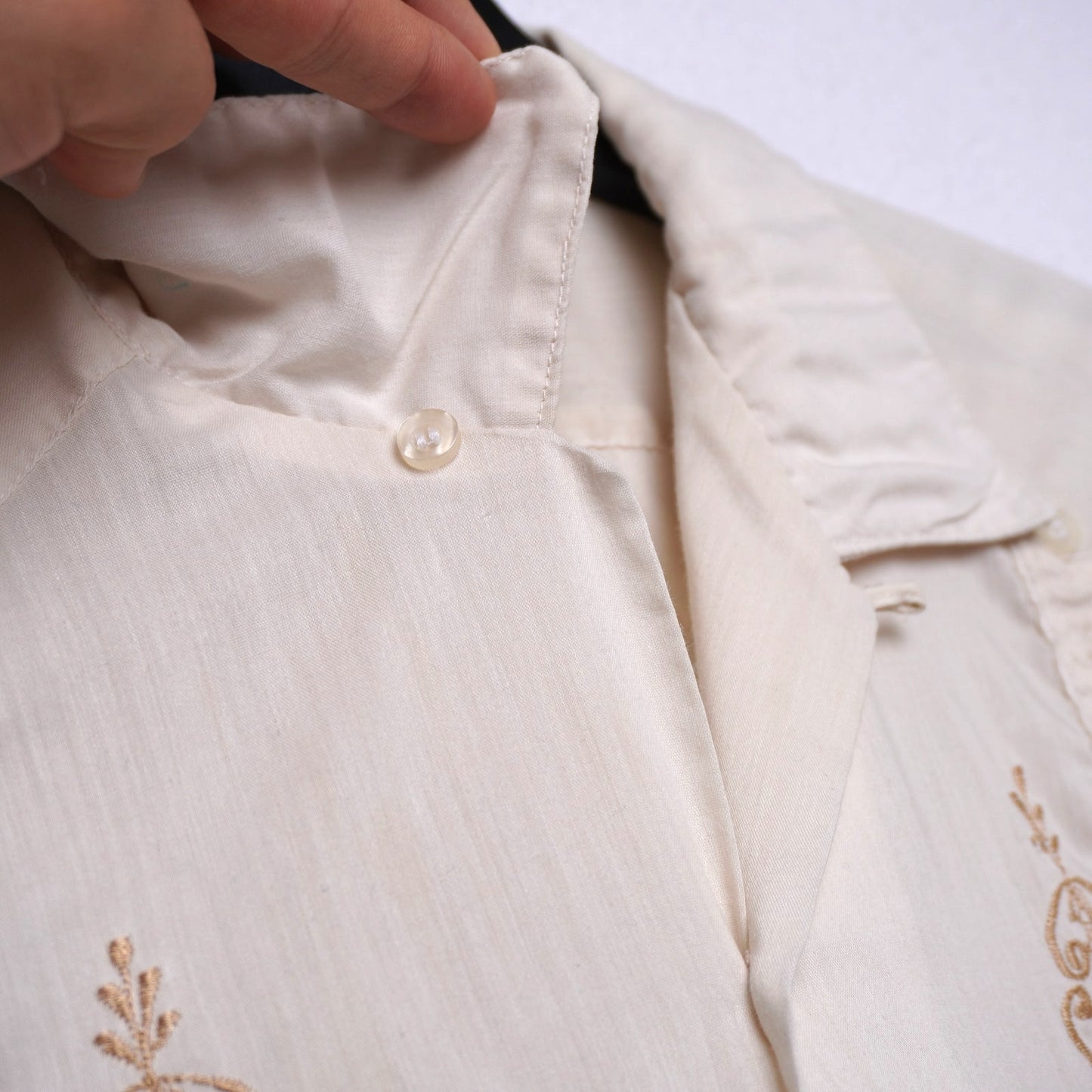 Vintage Continental Embroidered Guayabera Shirt - Made in Mexico L