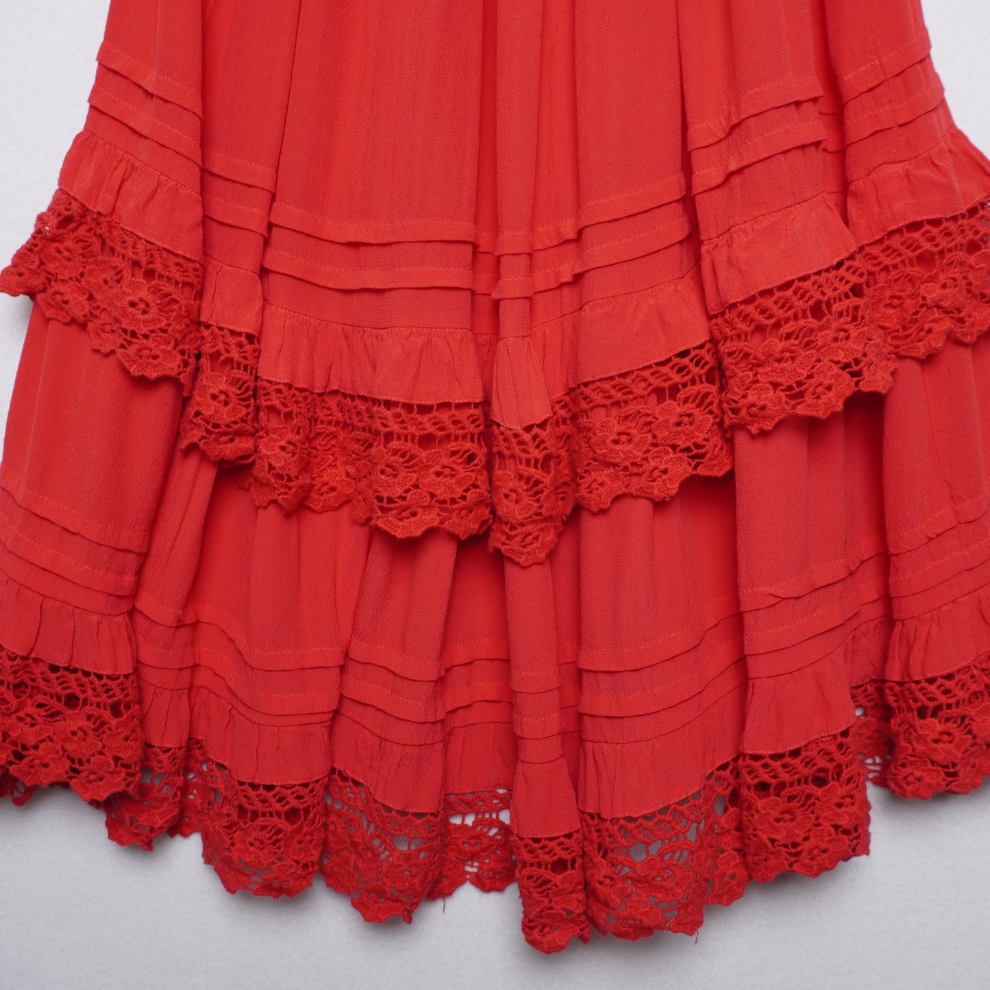 Muche et Muchette Red Trapeze Off Shoulder Dress Size XS/S