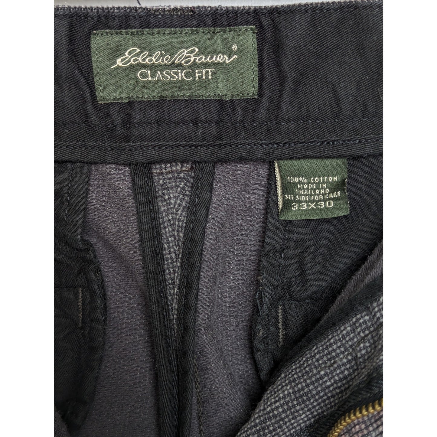 Vintage Eddie Bauer Gray Textured Classic Fit Pants Size 33