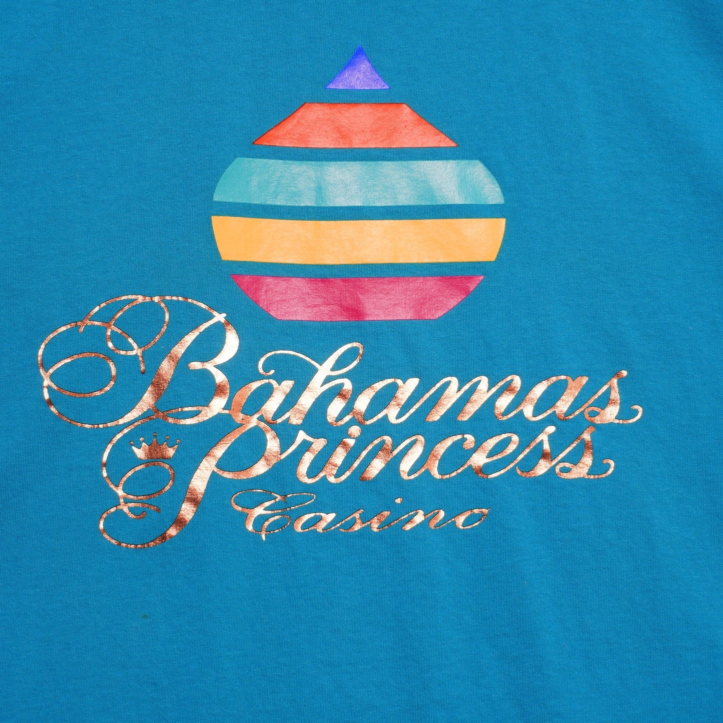 Vintage Bahamas Princess Casino T-Shirt XL Jerzees Teal Made in USA 90s
