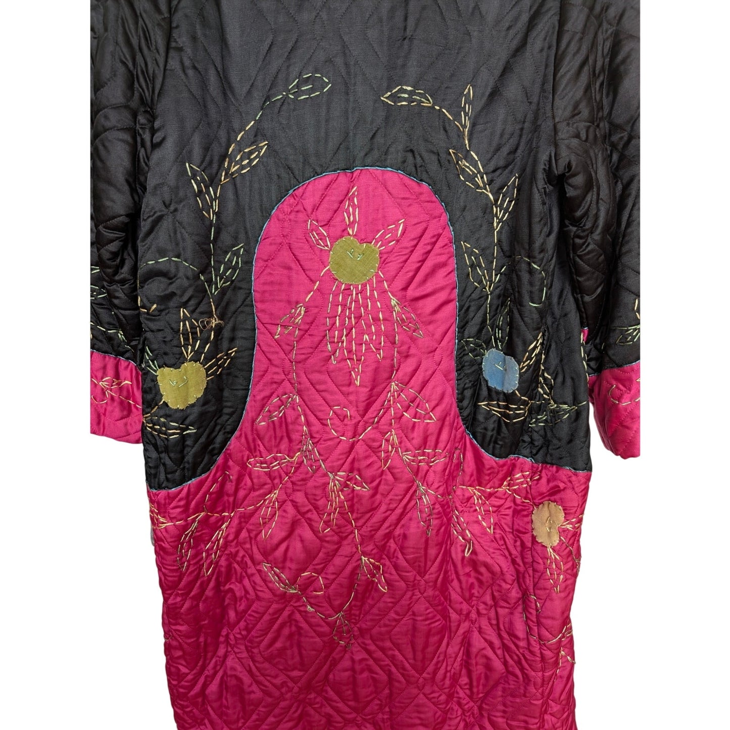 Vintage Kimono Style Quilted Robe As Is