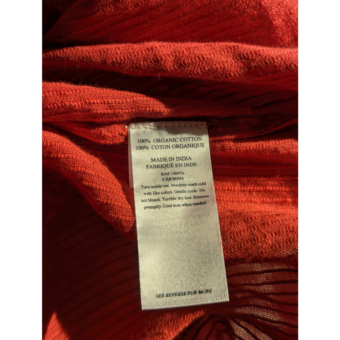 Faherty Red Organic Cotton Western Style Top Size XS