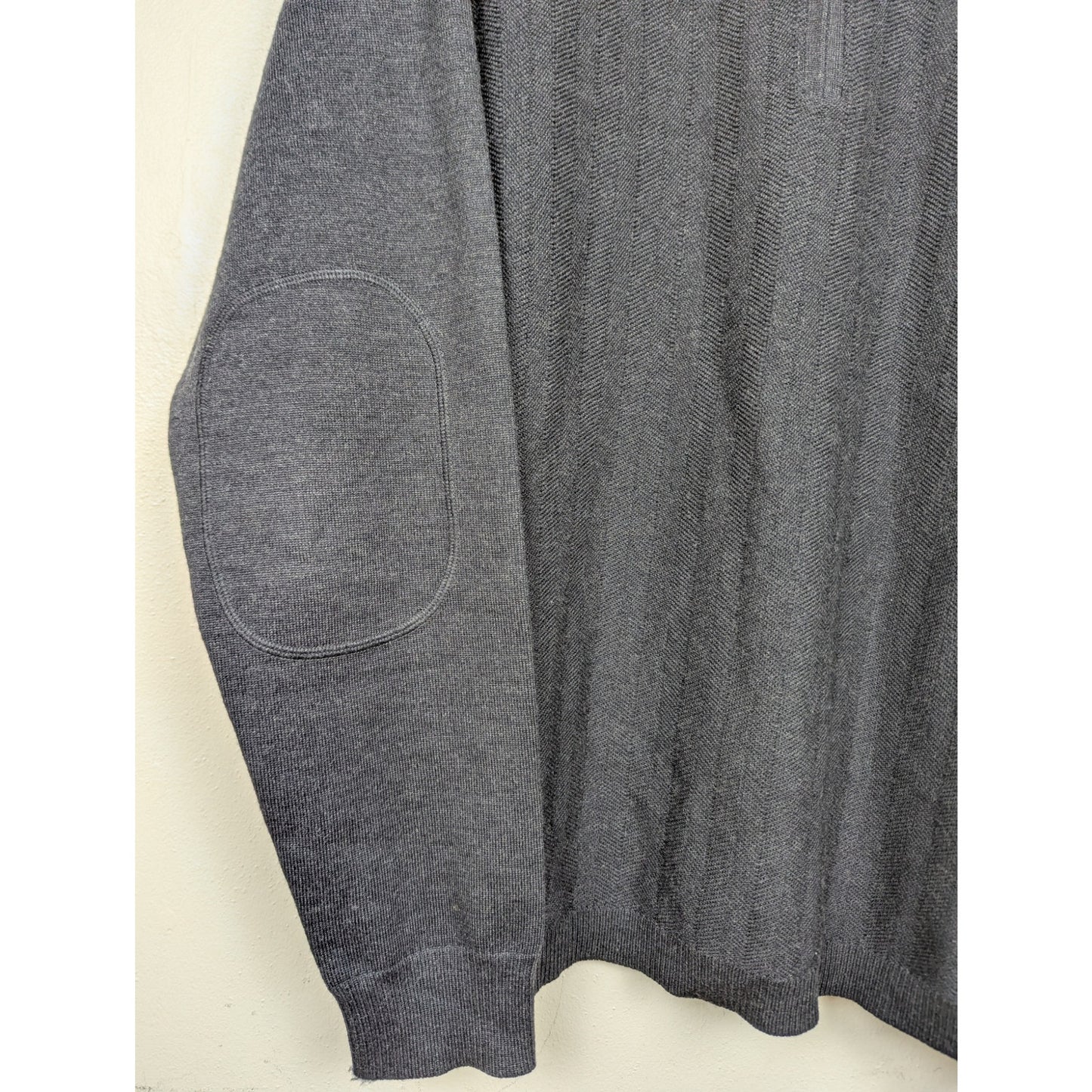 Banana Republic Gray Fine Italian Merino Wool Quarter Zip Sweater Size L